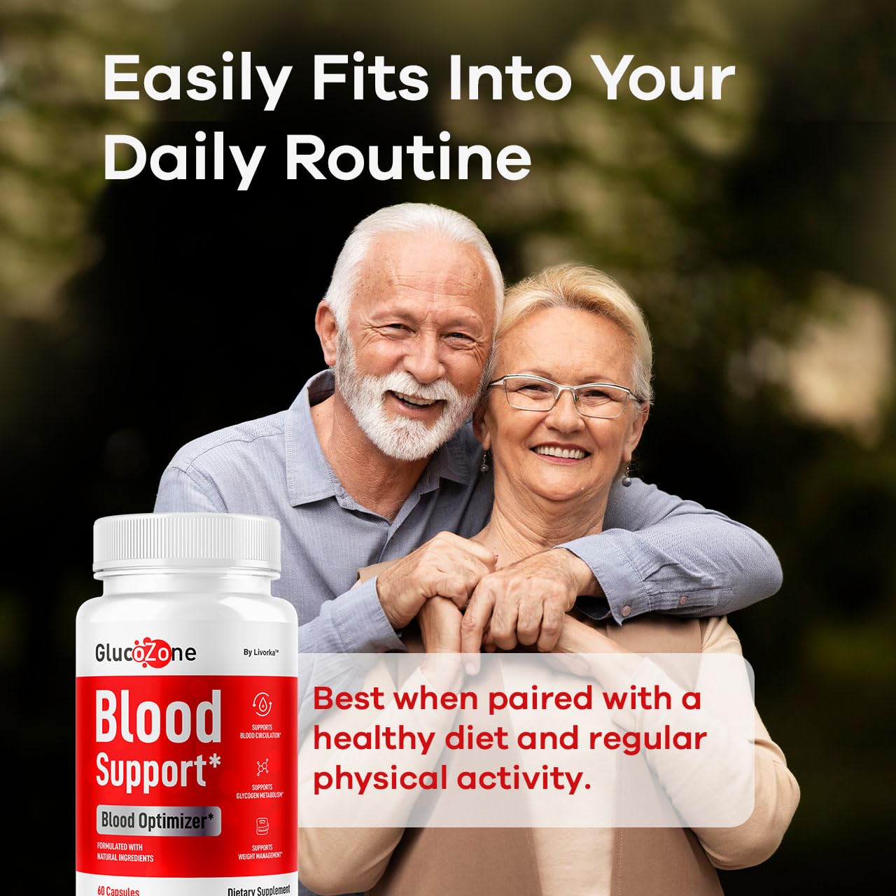 LIVORKA GlucoZone Blood Support Capsules with measuring spoon