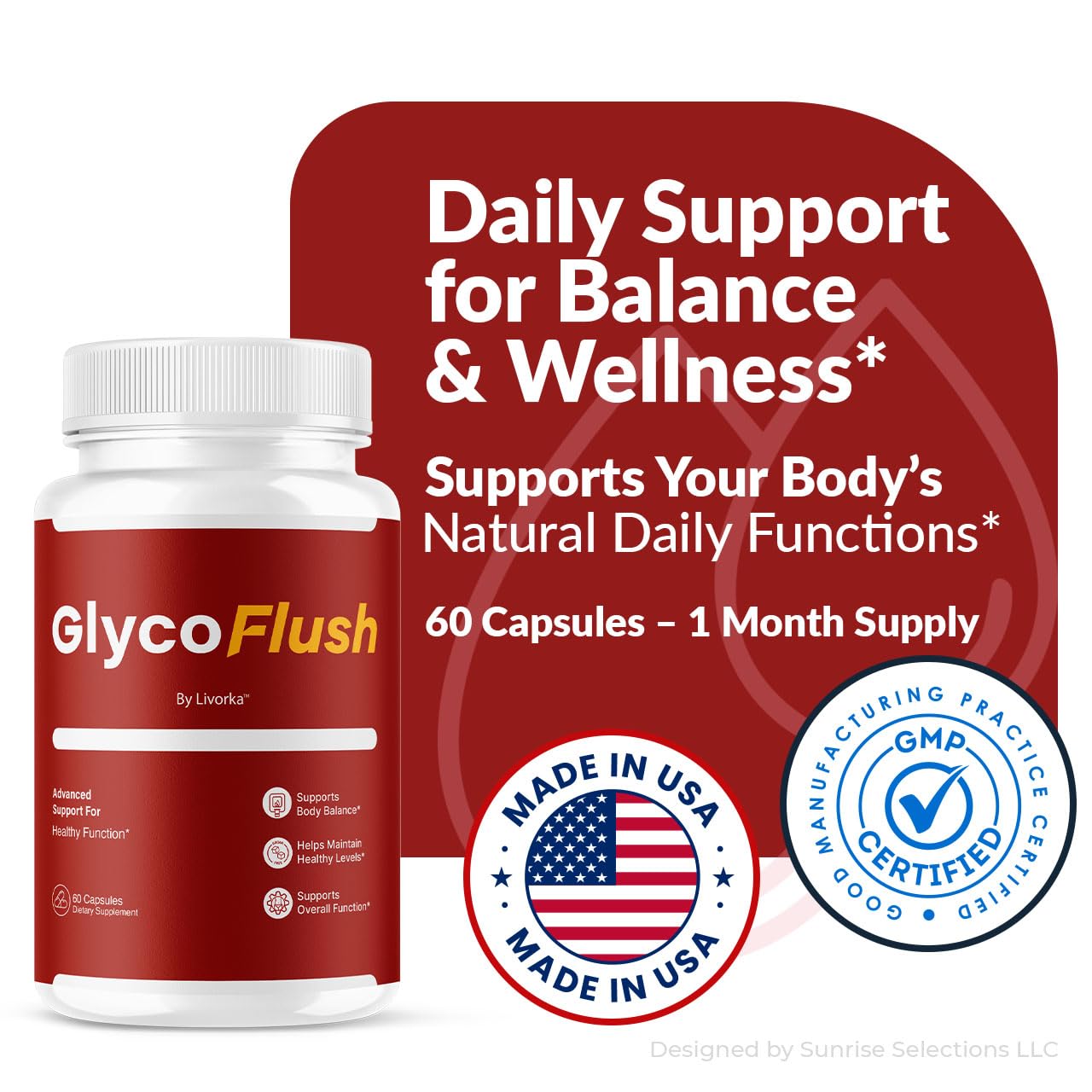 LIVORKA GlycoFlush Advanced Support Capsules side view