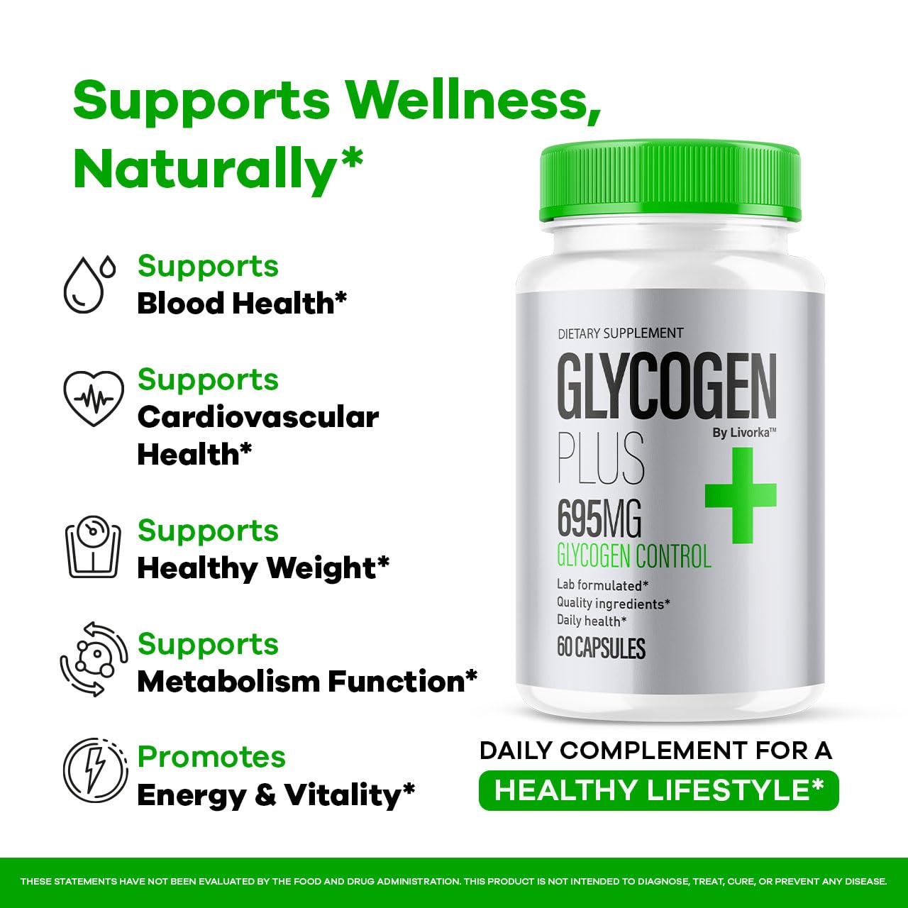 LIVORKA Glycogen Plus 600mg Capsules packaging