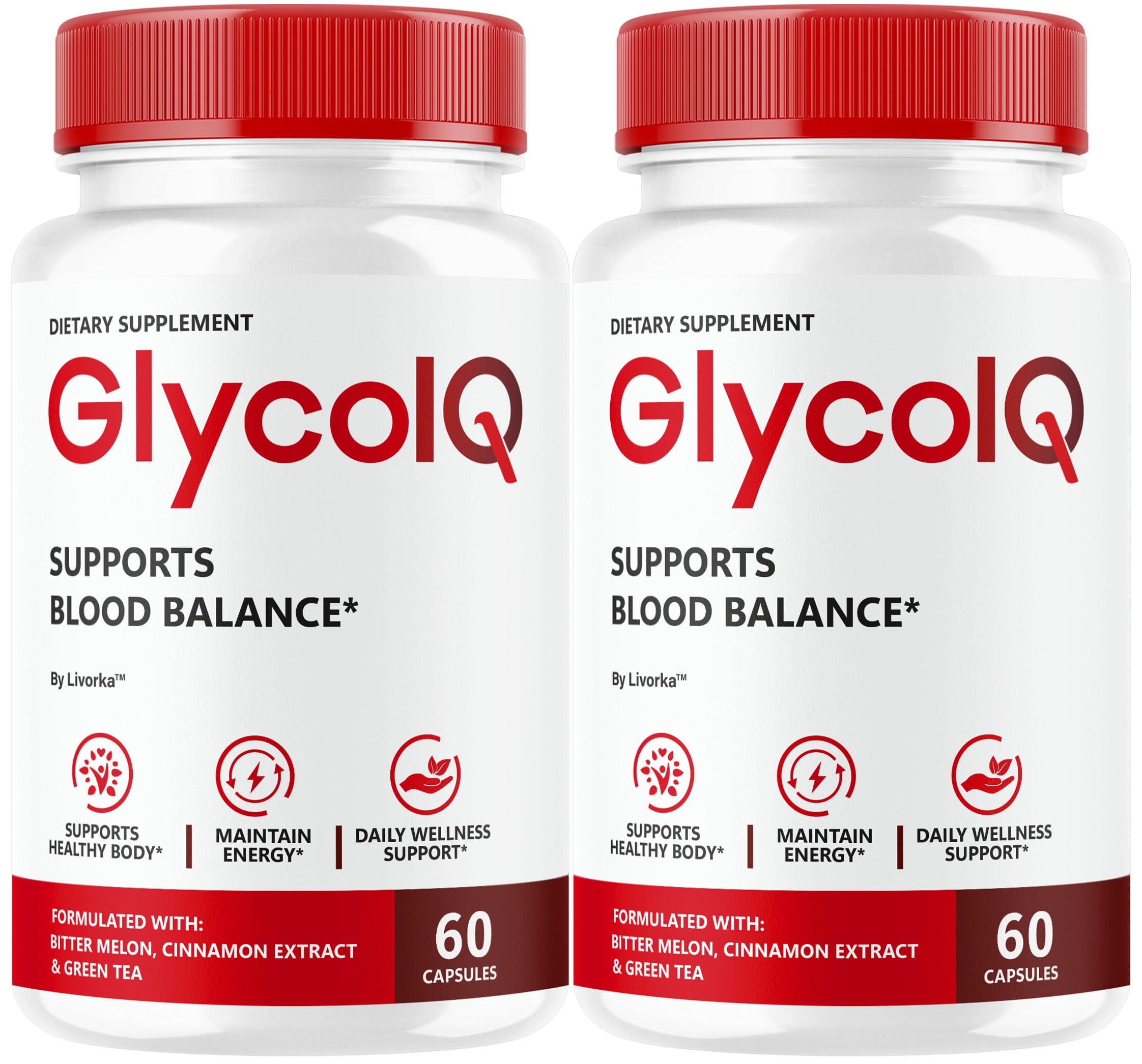 LIVORKA GlycoIQ Blood Capsules 60 count bottle front view