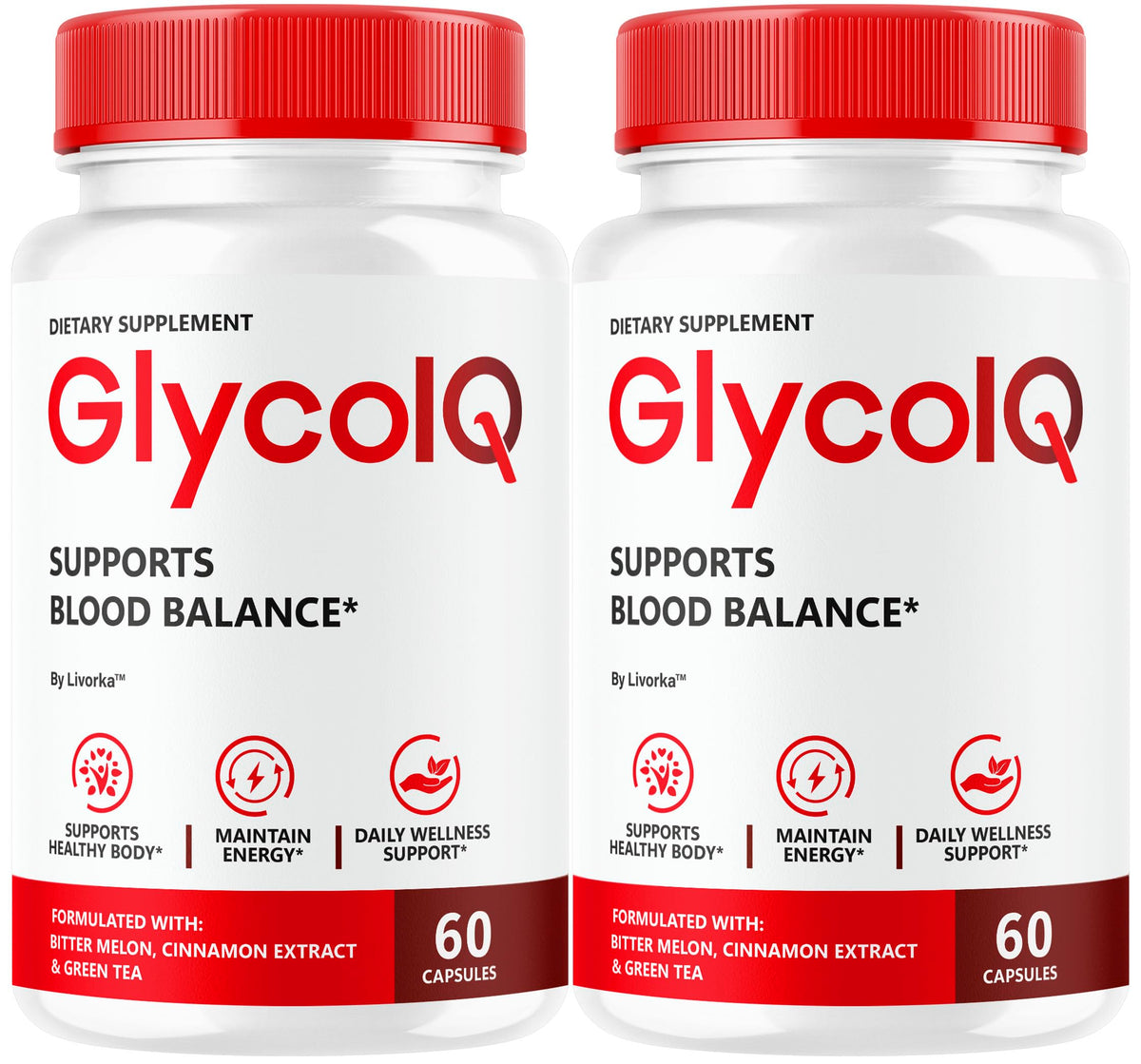 LIVORKA GlycoIQ Blood Capsules 60 count bottle front view