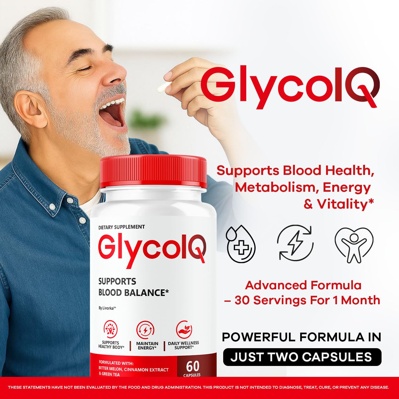 LIVORKA GlycoIQ Blood Capsules side view showing label