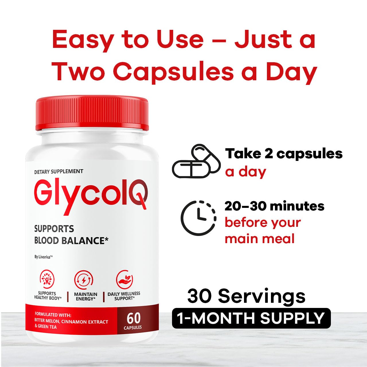LIVORKA GlycoIQ Blood Capsules with a measuring spoon