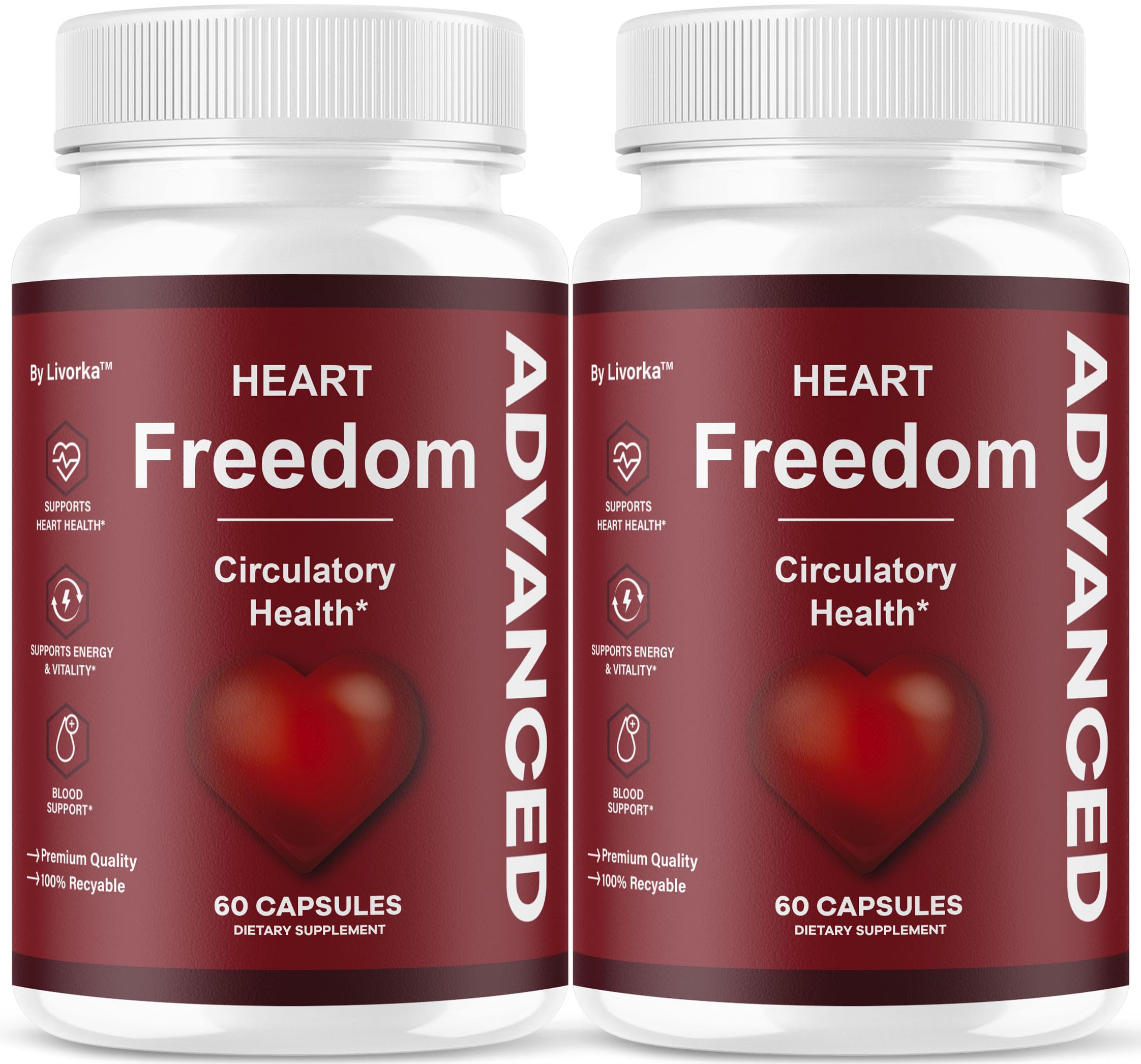 LIVORKA Hearth Freedom Advanced Formula front view of two bottles