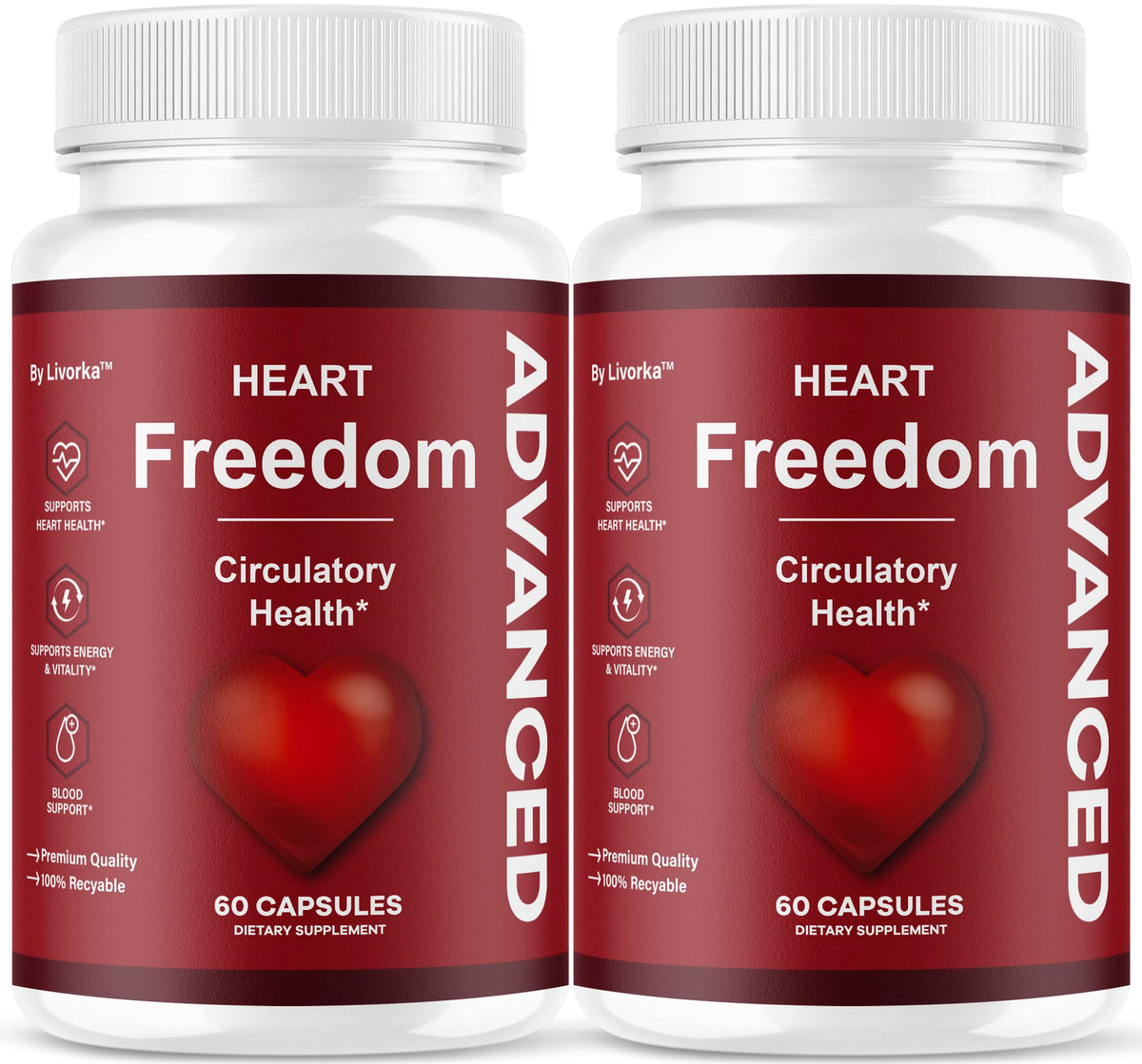 LIVORKA Hearth Freedom Advanced Formula front view of two bottles