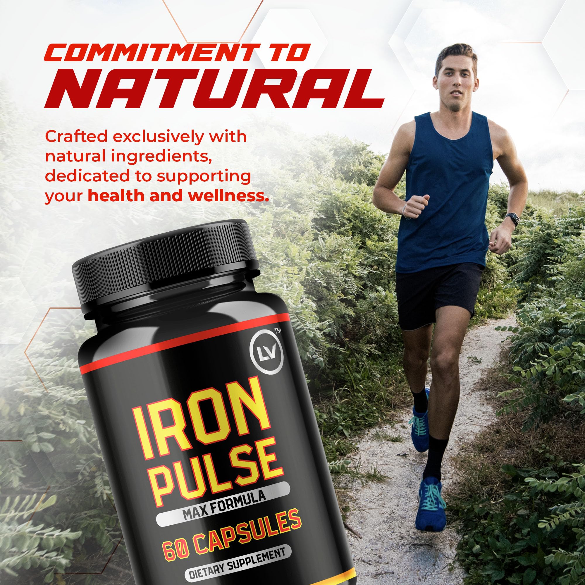 LIVORKA Iron Pulse Capsules back view with ingredients