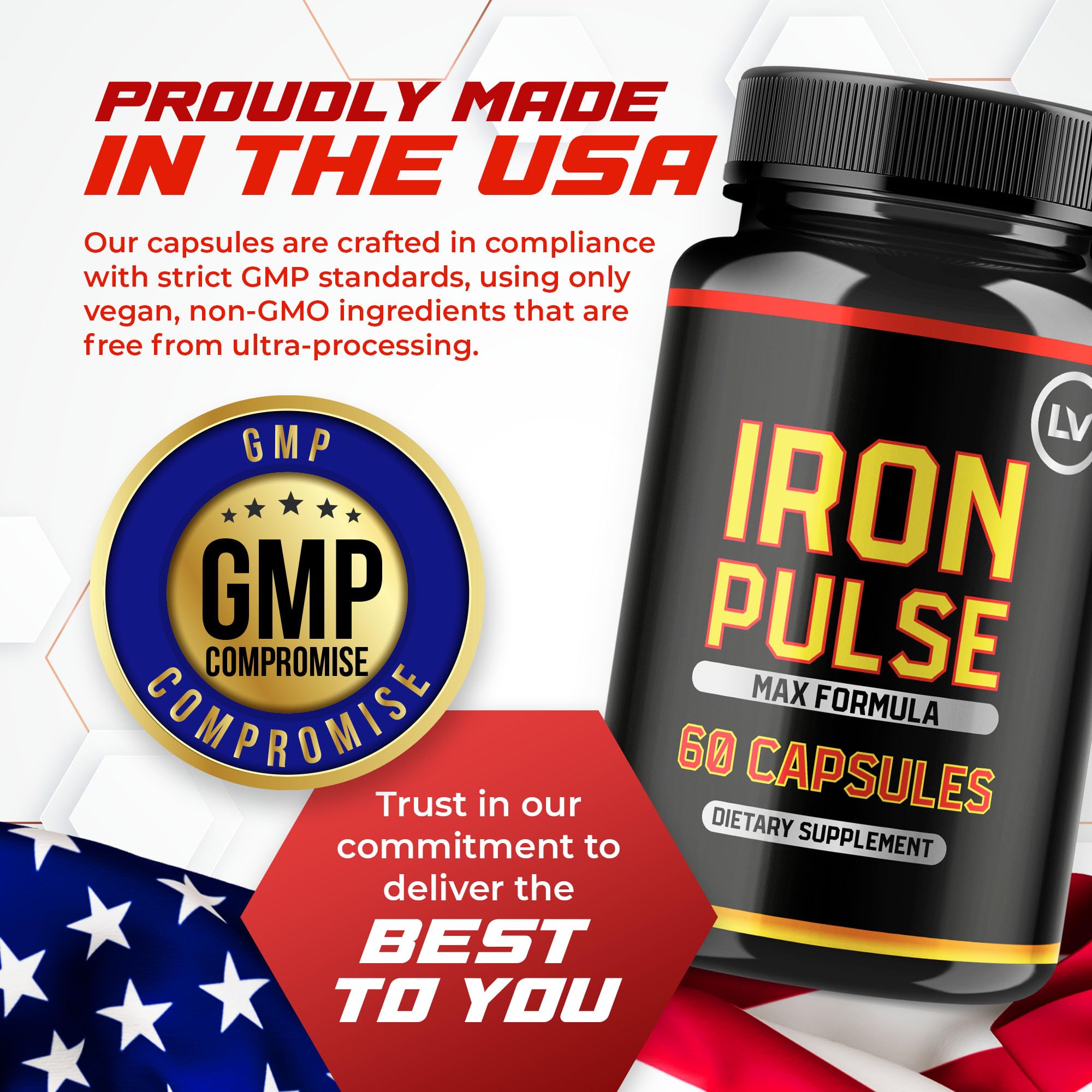 LIVORKA Iron Pulse Capsules opened bottle