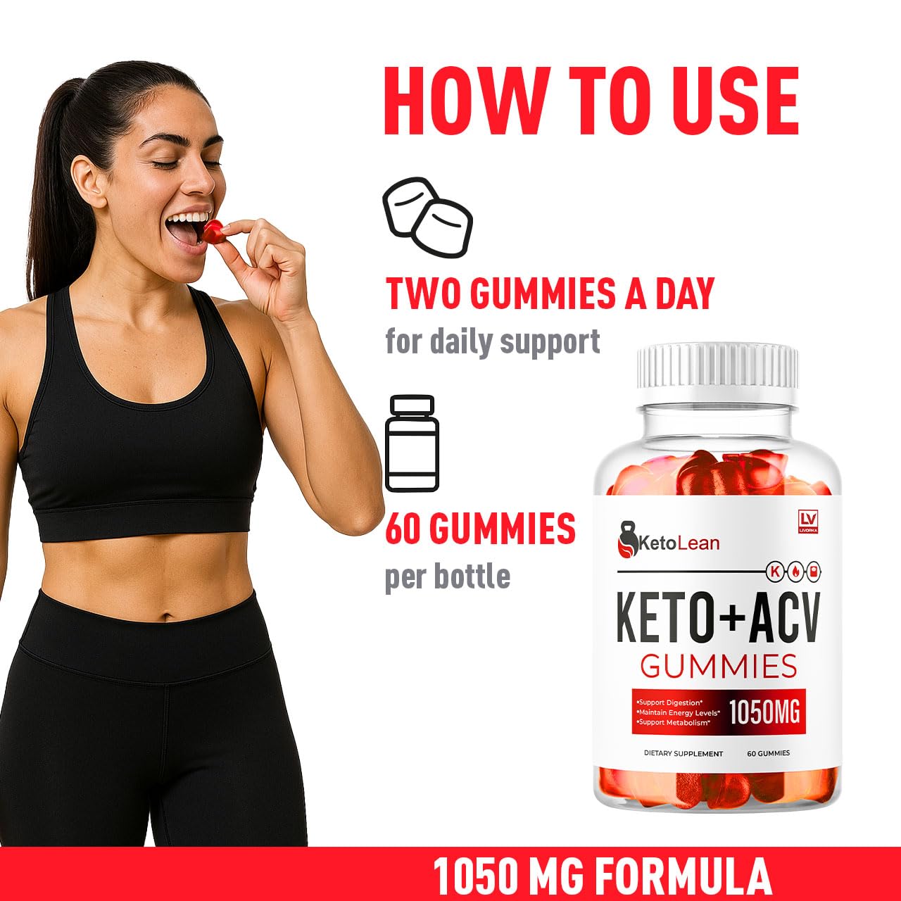 LIVORKA Keto Lean ACV Gummies 1050mg nutritional information