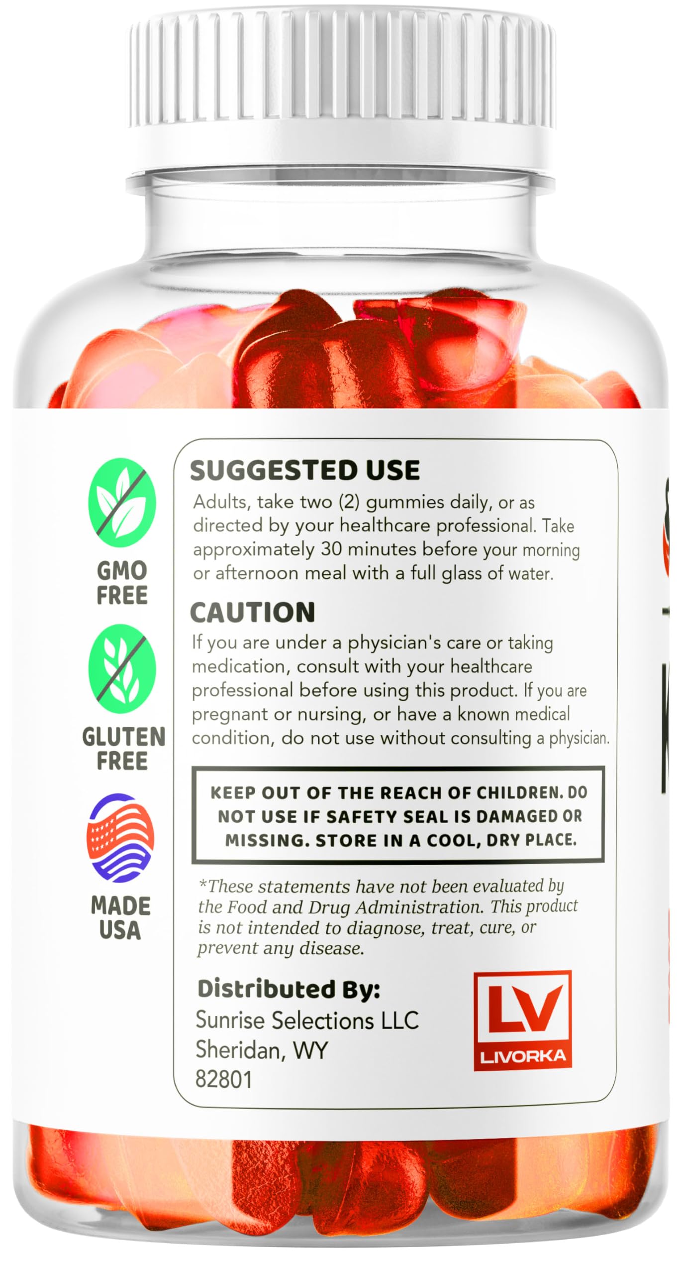 LIVORKA Keto Lean ACV Gummies 1050mg on a table