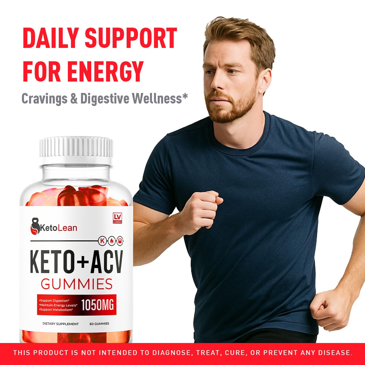 LIVORKA Keto Lean ACV Gummies 1050mg side view
