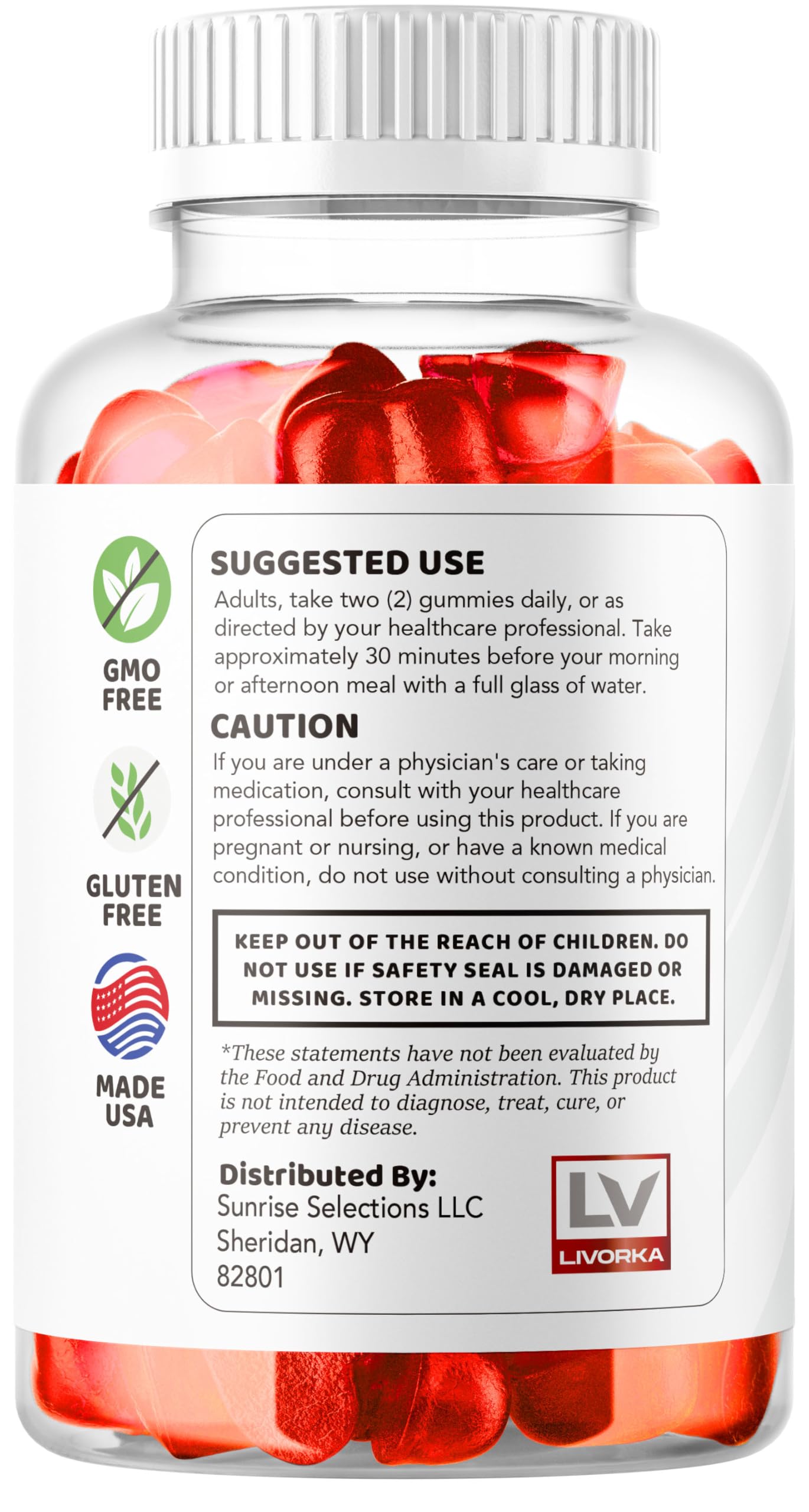 LIVORKA Ketosyn ACV Gummies in a bowl