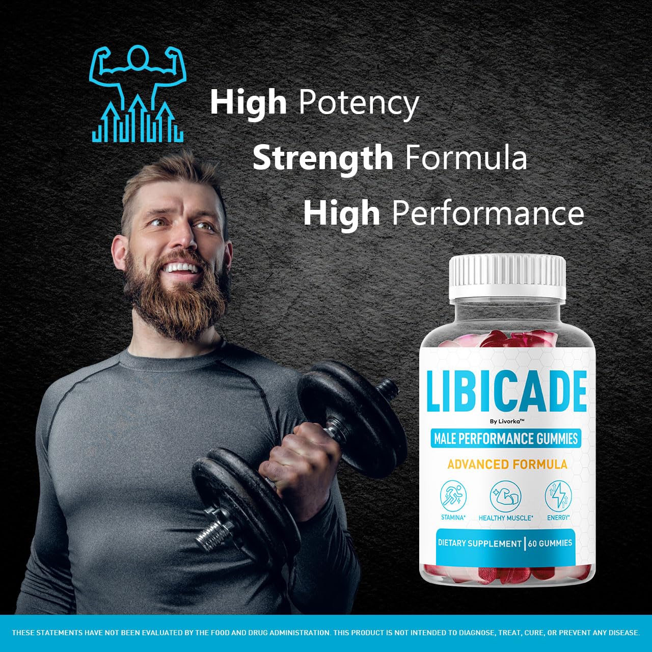 LIVORKA Libicade Gummies back view with nutritional information
