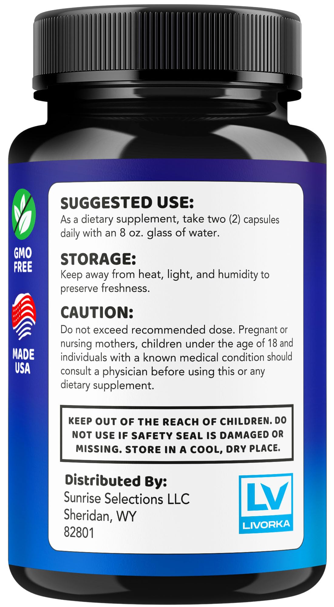 LIVORKA Memory & Mood Brain Supplement 170g ingredients list