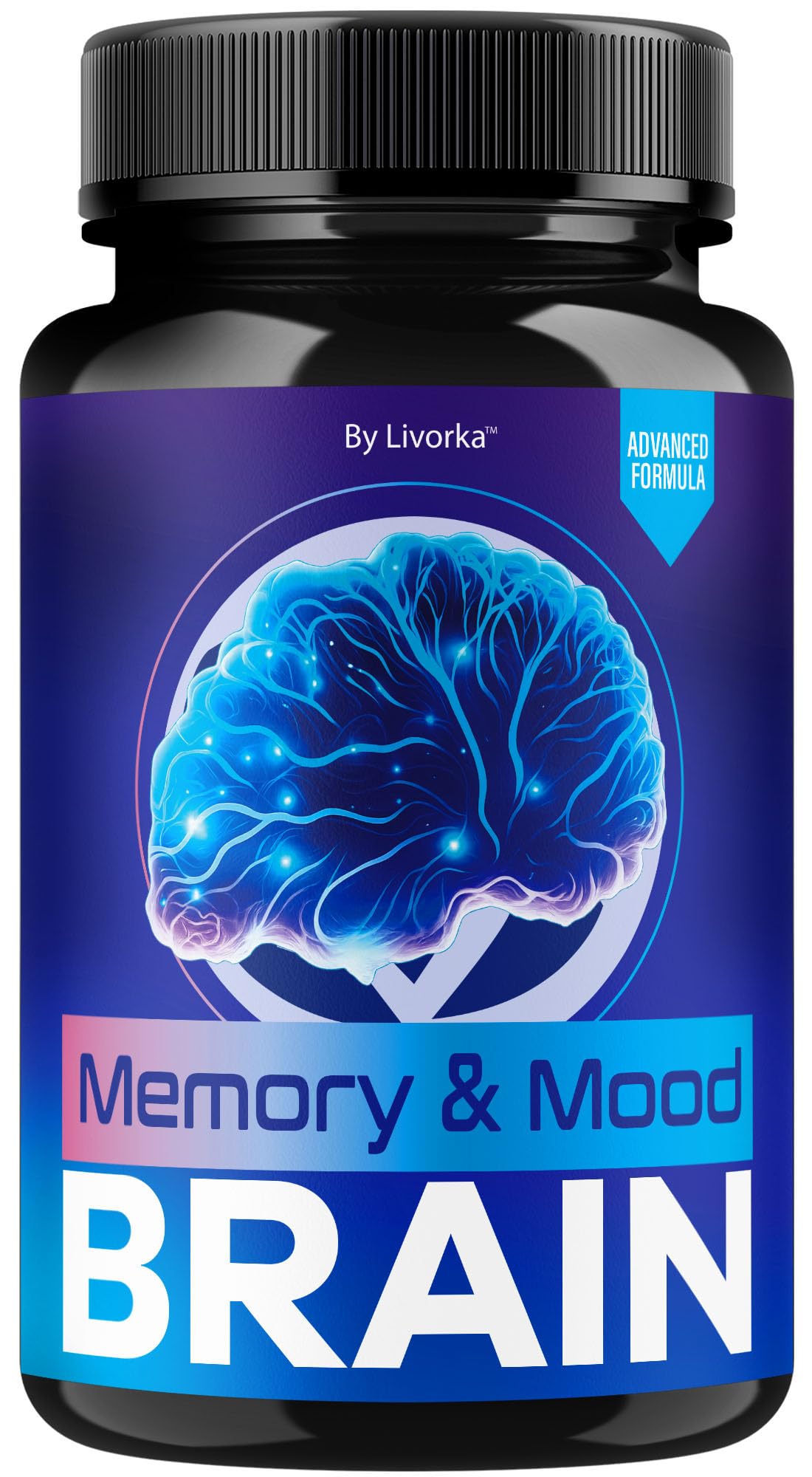 LIVORKA Memory & Mood Brain Supplement 68g front view