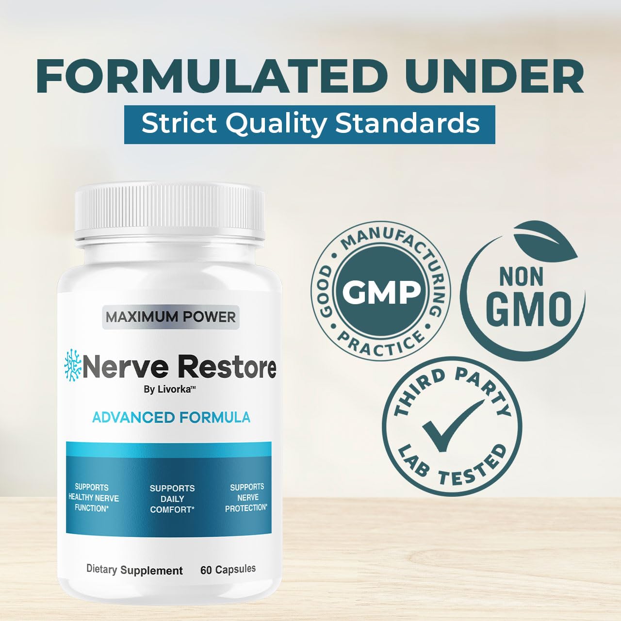 LIVORKA Nerve Restore Advanced Formula Capsules with other supplements