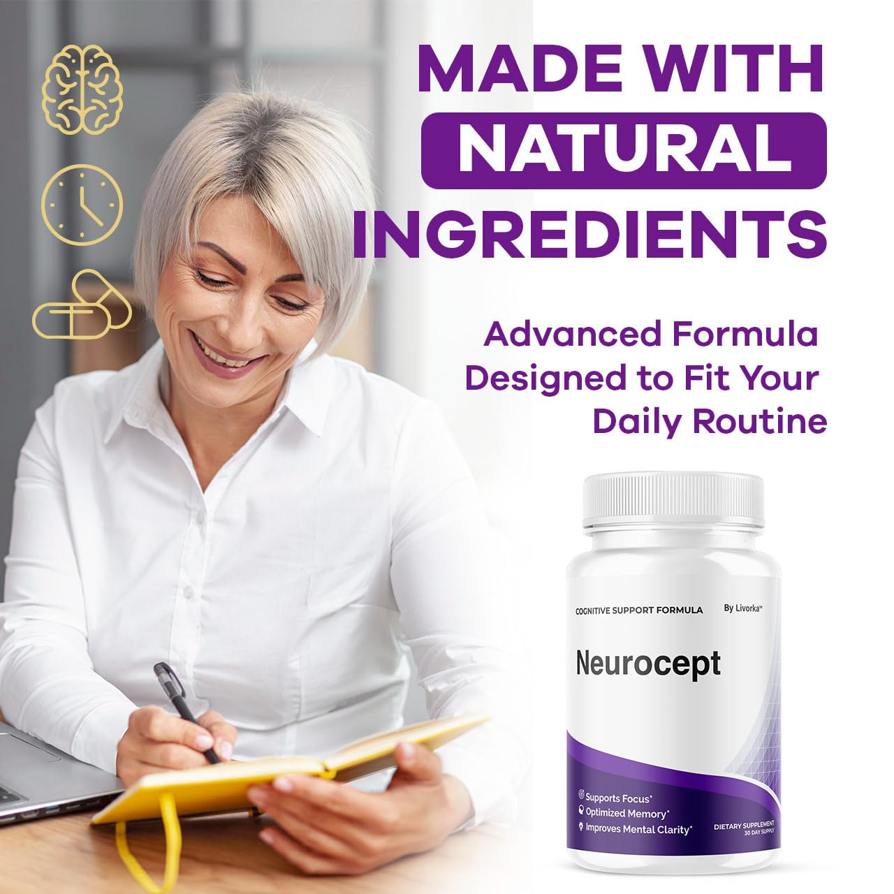 LIVORKA Neurocept capsules on a white background