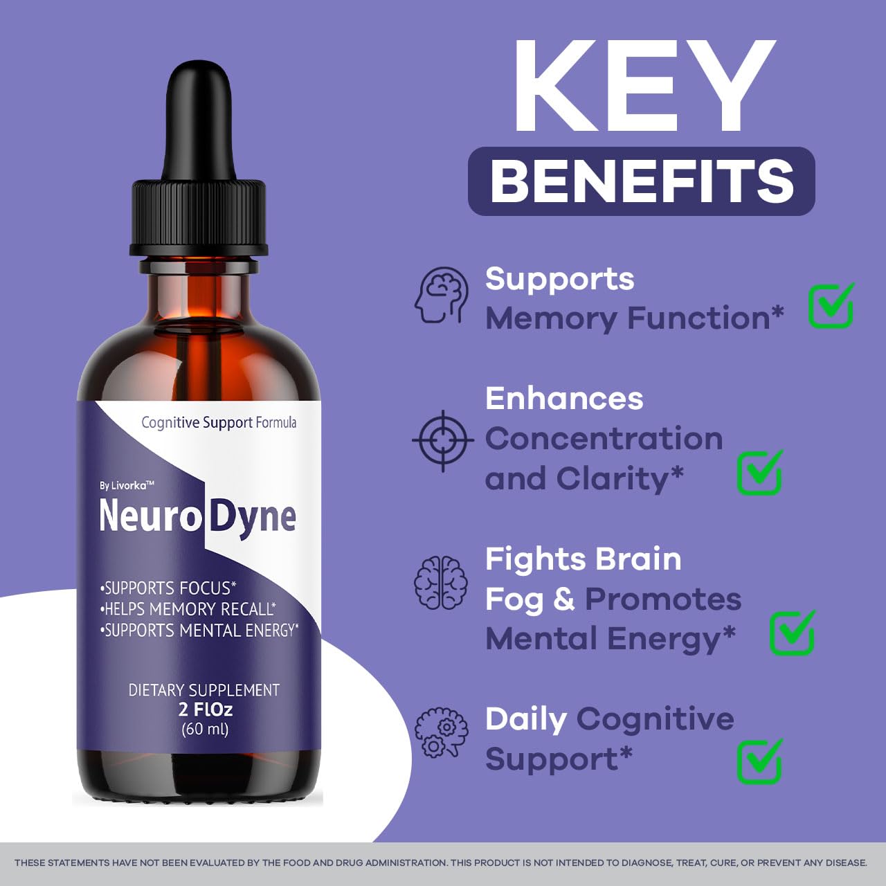 LIVORKA NeuroDyne Nerve Support Drops bottle side view