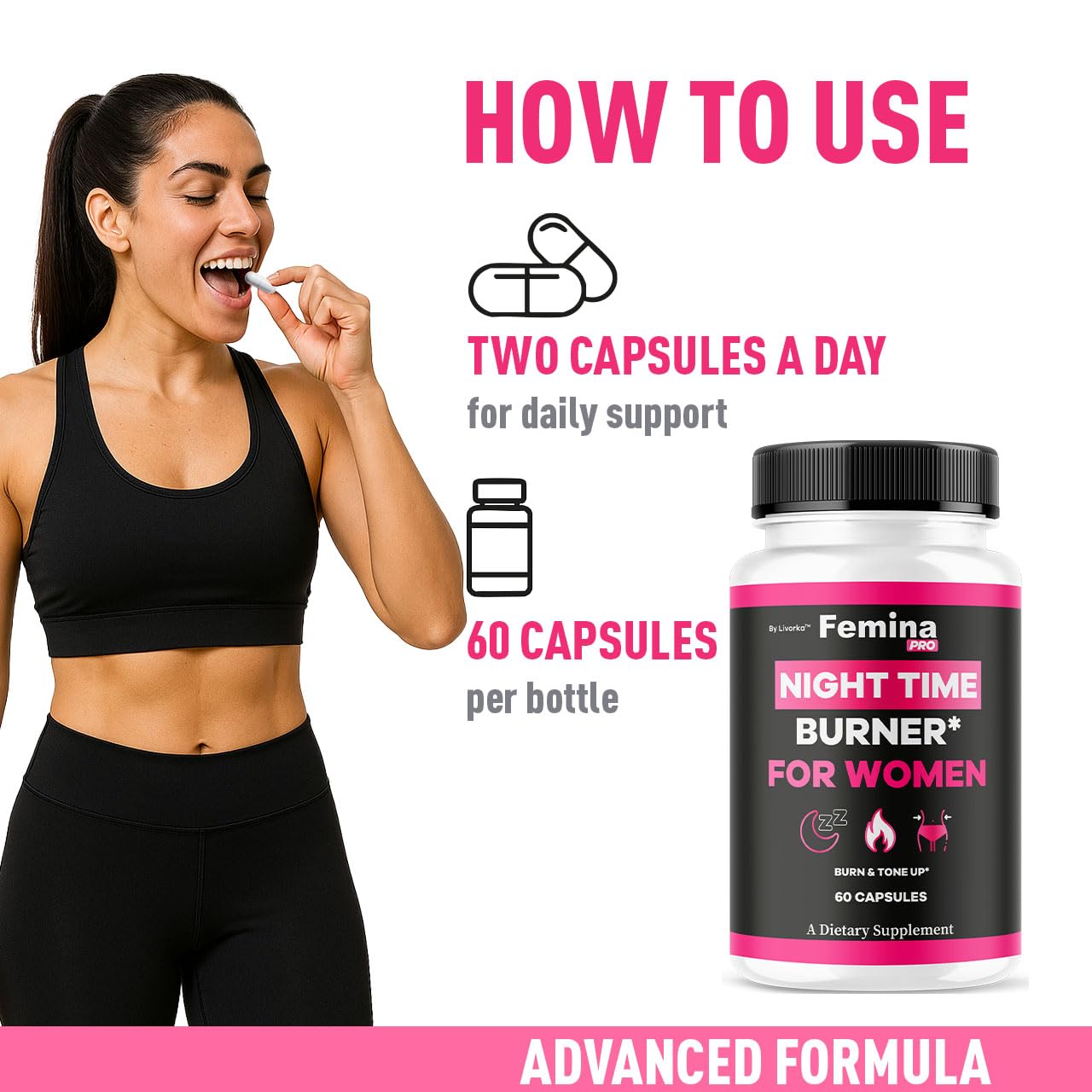 LIVORKA Night-Time Wellness Support Capsules opened bottle