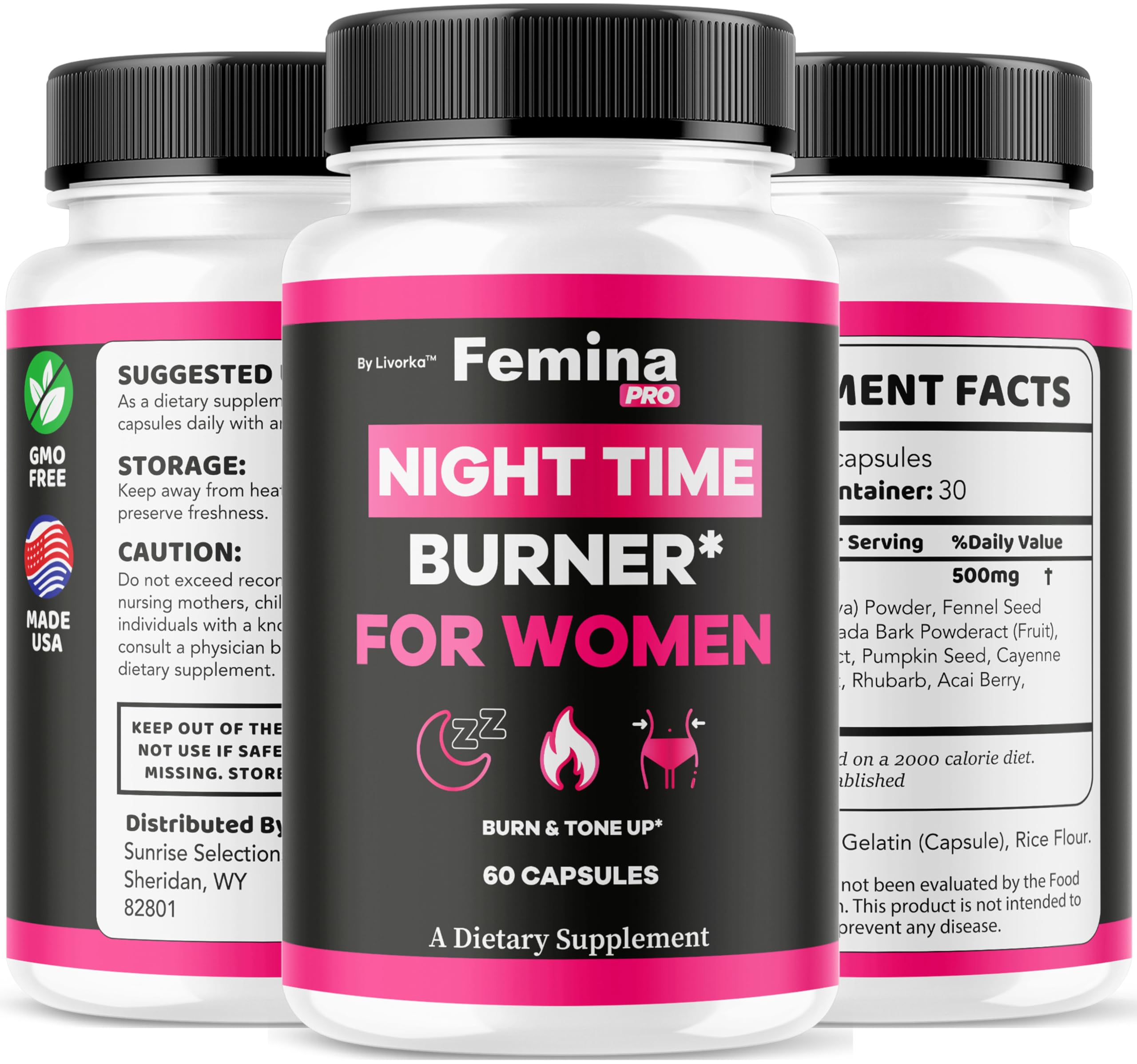 LIVORKA Night-Time Wellness Support Capsules packaging details