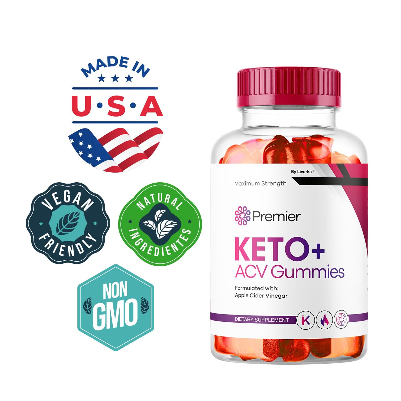 LIVORKA Premier Keto ACV Gummies in a lifestyle setting
