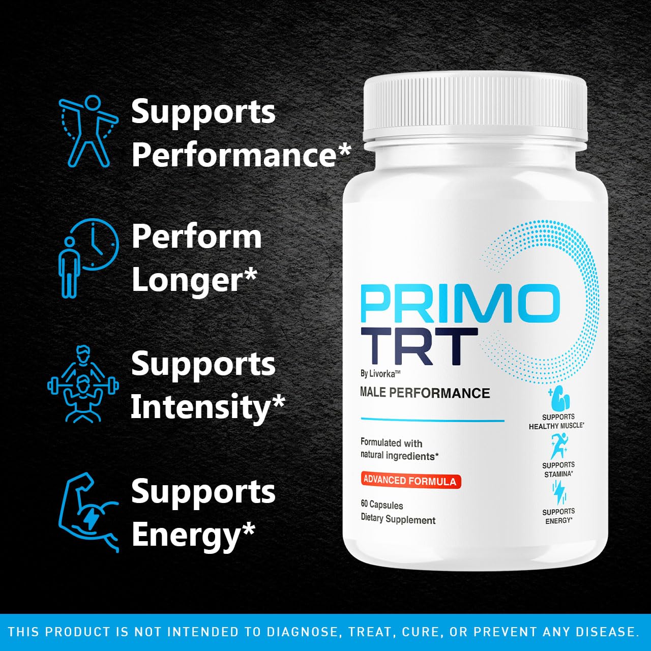 LIVORKA Primo TRT Capsules side view showing packaging