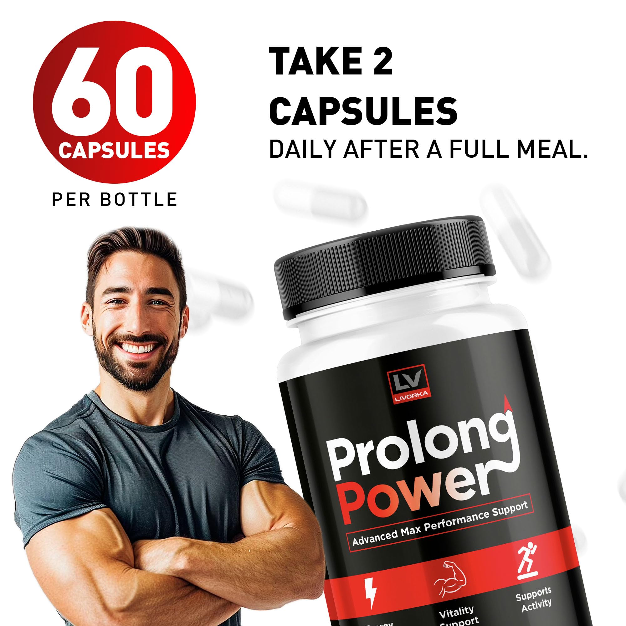 LIVORKA Prolong Power Capsules on a wooden table