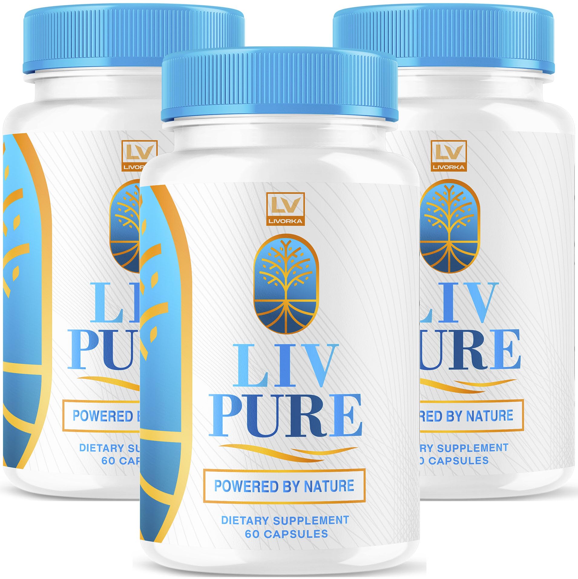 LIVORKA Pura Vive Capsules bottle front view with 60 capsules