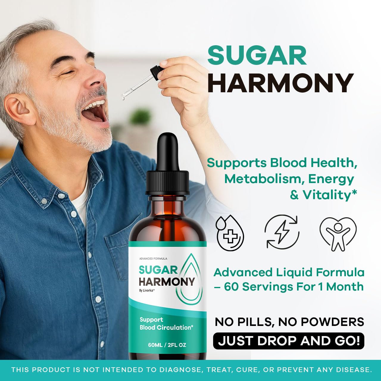 LIVORKA Sugar Harmony Liquid Supplement 275g side view