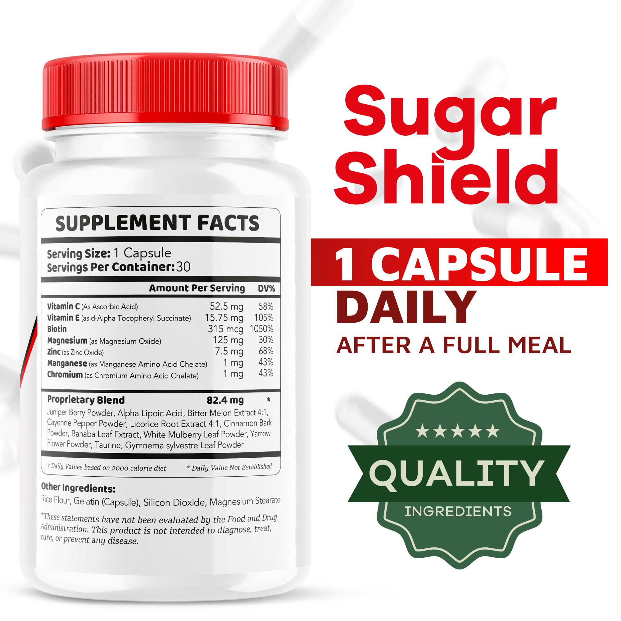 LIVORKA Sugar Shield Capsules back view with ingredient label