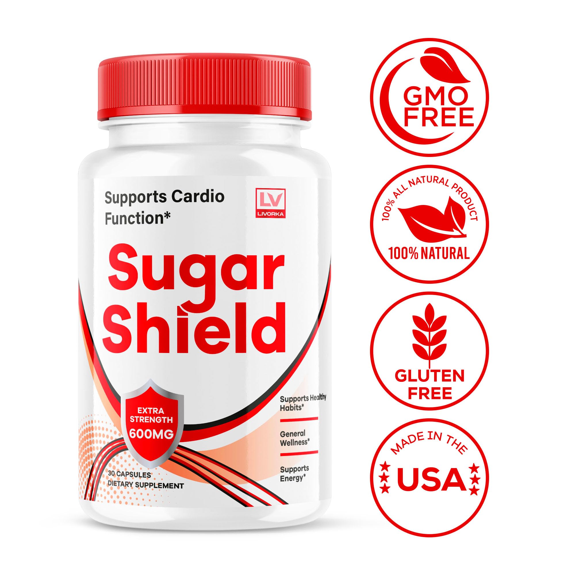 LIVORKA Sugar Shield Capsules lifestyle scene on a kitchen counter