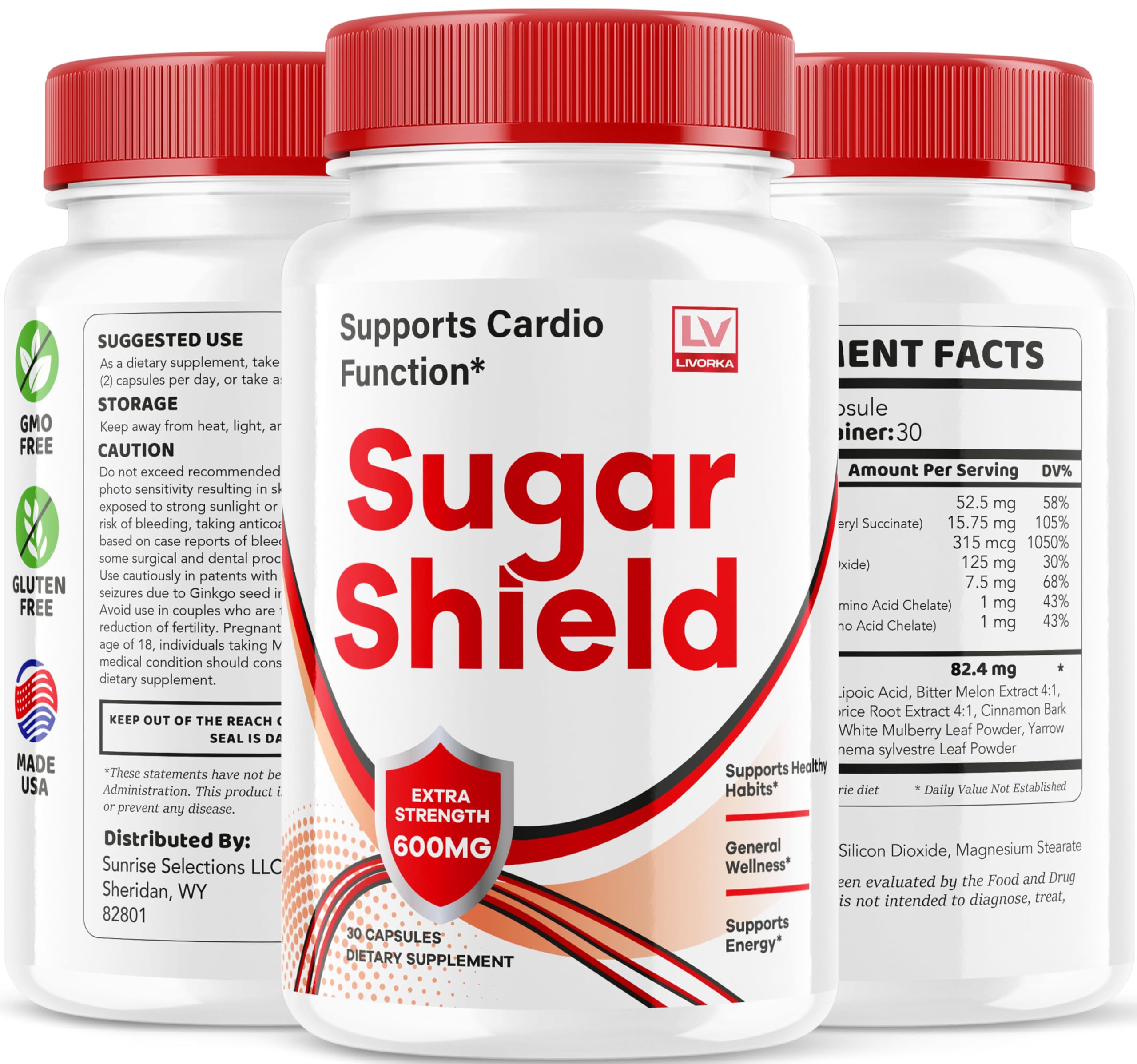 LIVORKA Sugar Shield Capsules with a measuring spoon for dosage