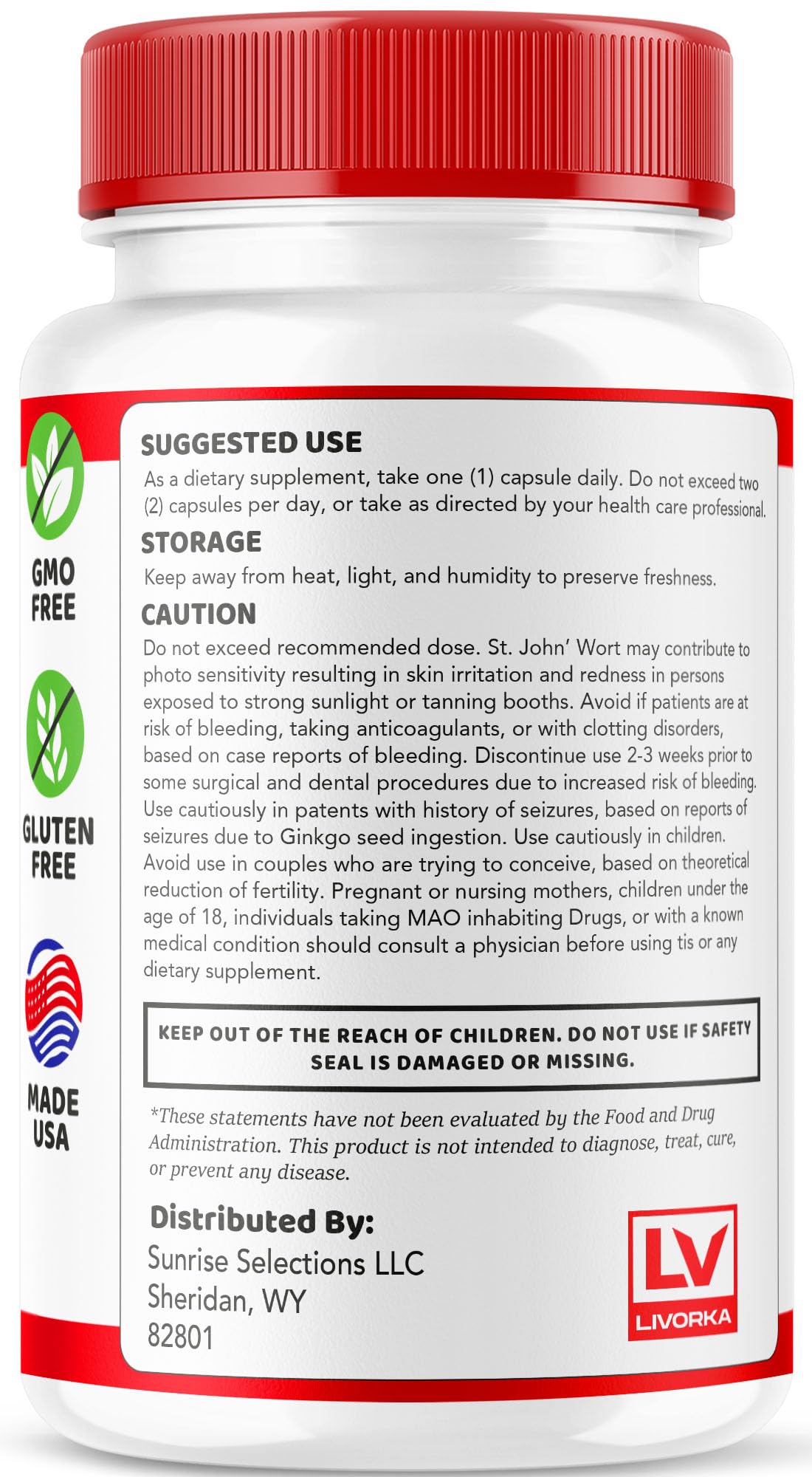LIVORKA Sugar Sync Daily Supplement ingredients label