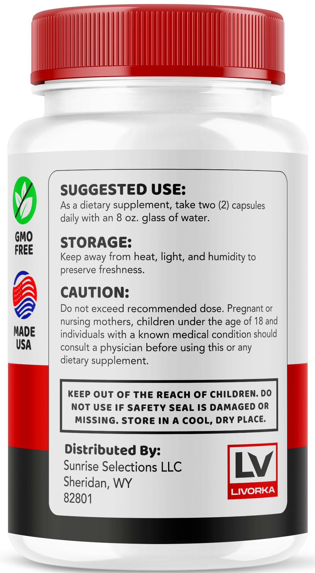 LIVORKA SugarHealth Supplement Capsules lifestyle scene on a kitchen counter
