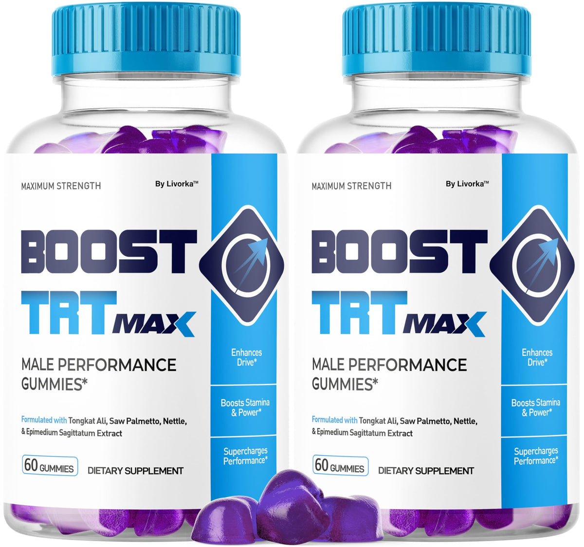 LIVORKA support TRT Max Gummies 60 count bottle front view