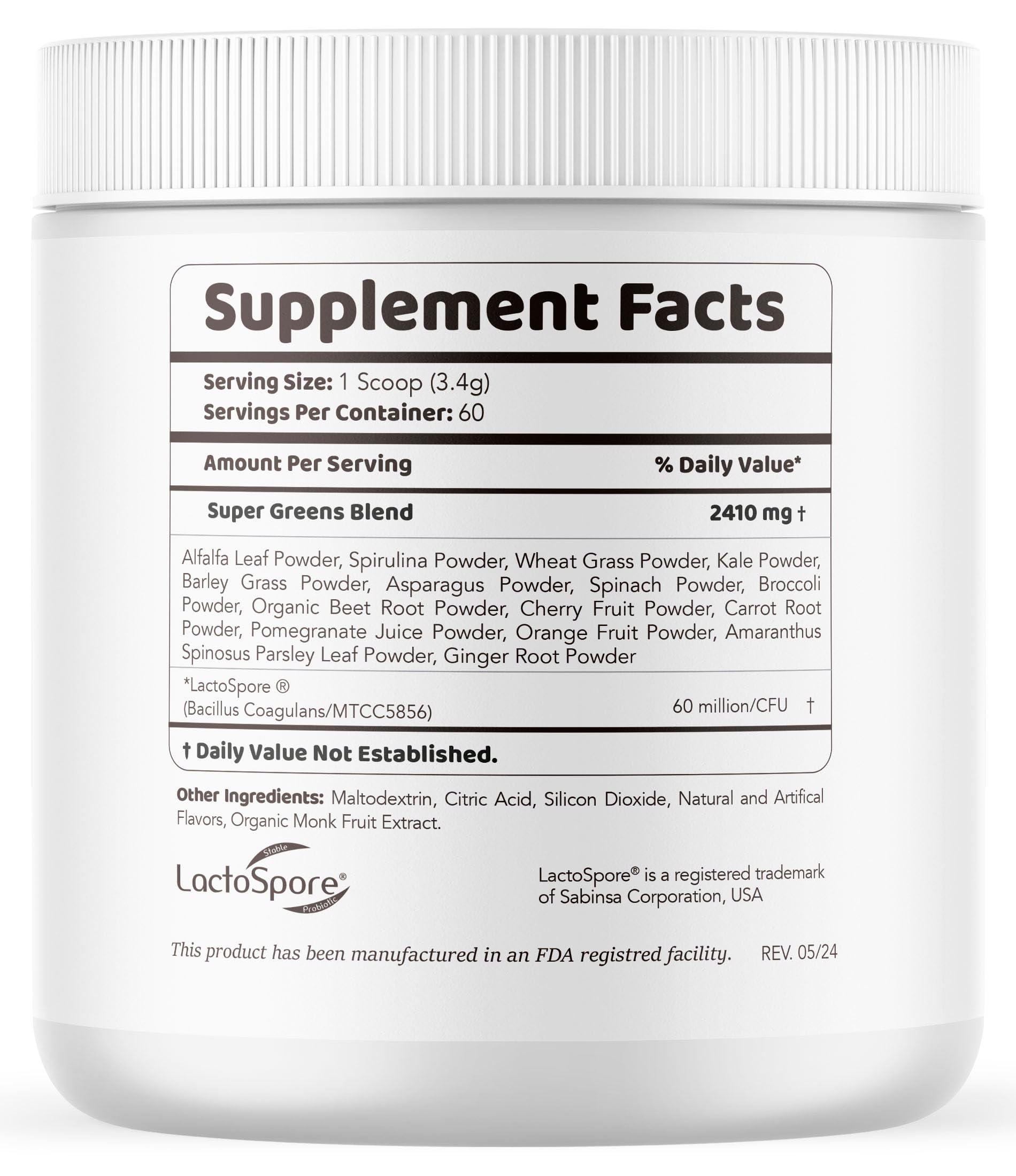 LIVORKA Testo Greens Powder 170g packaging details