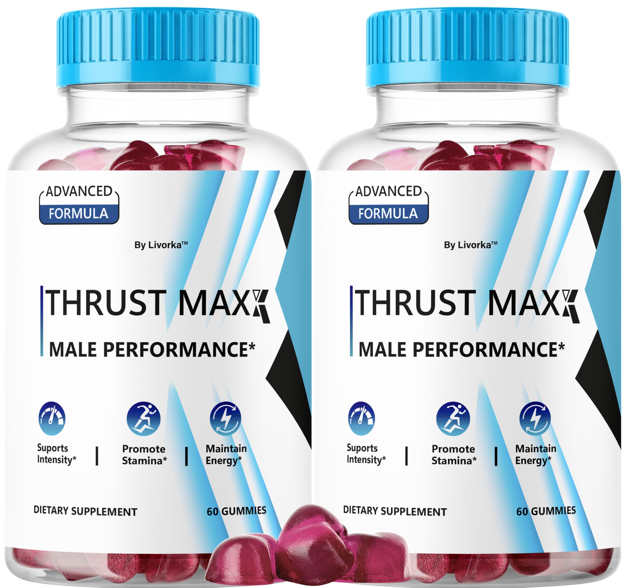 LIVORKA Thrust Maxx Gummies front view with packaging