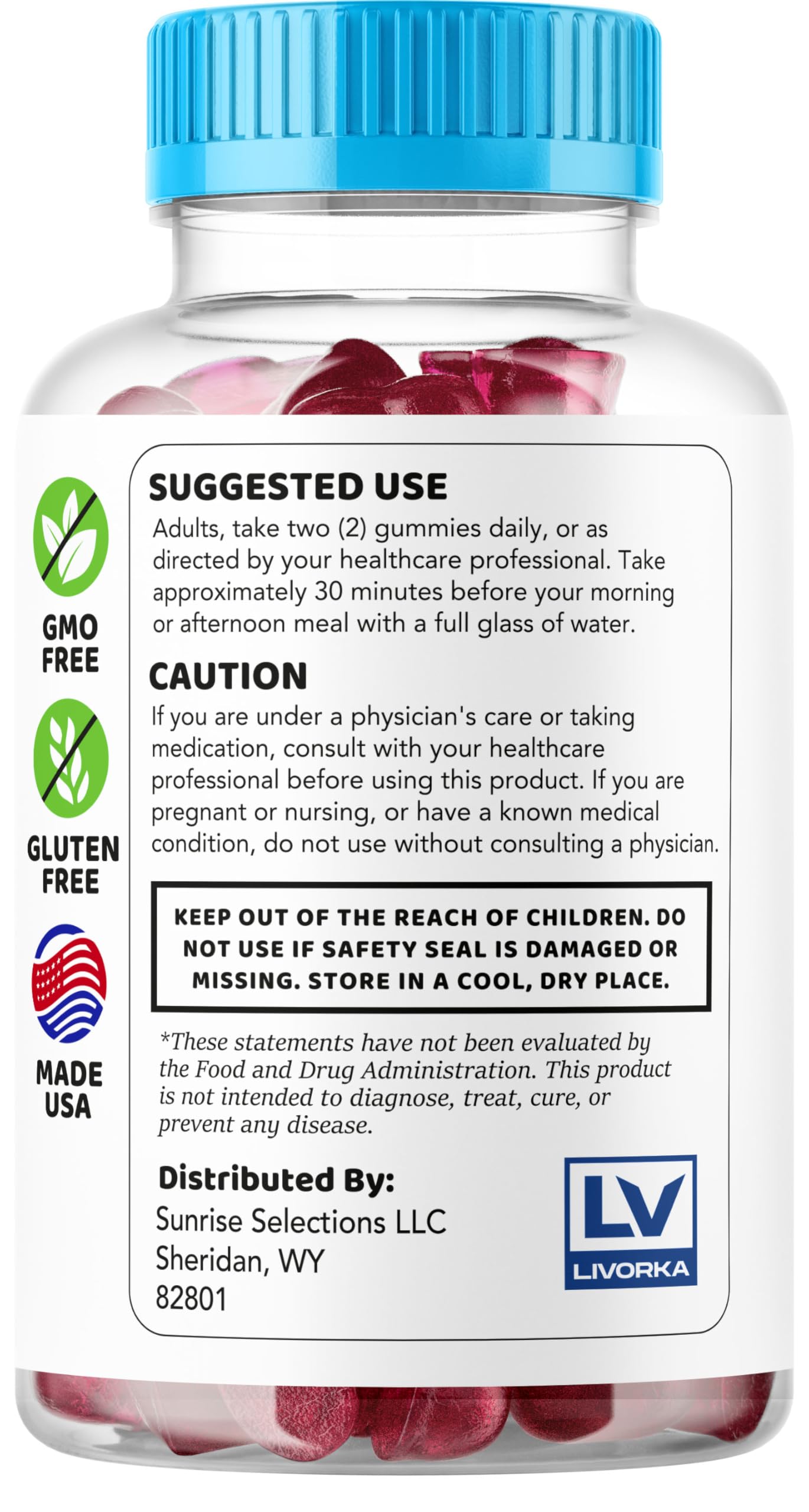 LIVORKA Thrust Maxx Gummies in a bowl for serving