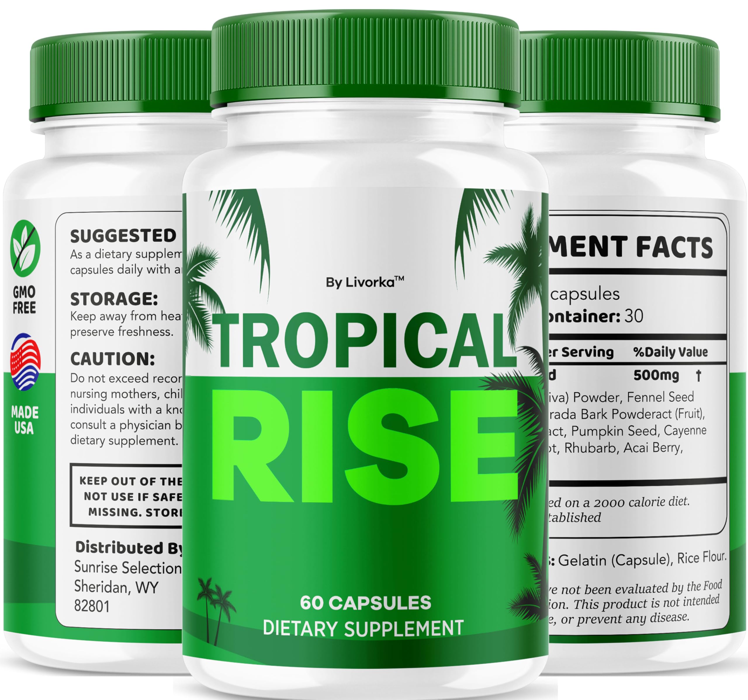 LIVORKA Tropical Rise product packaging on a table