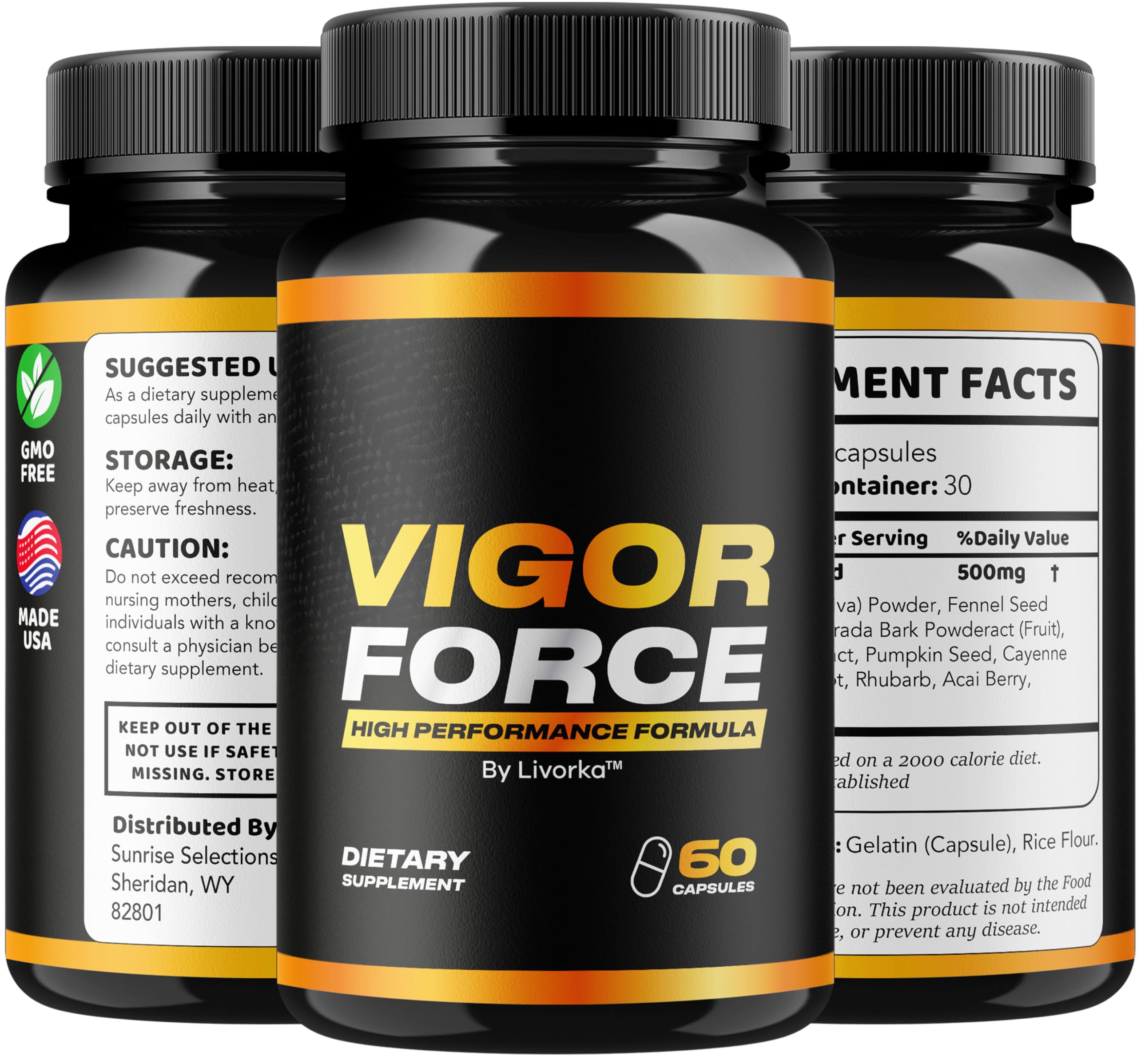 LIVORKA Vigor Force for Men supplement in hand