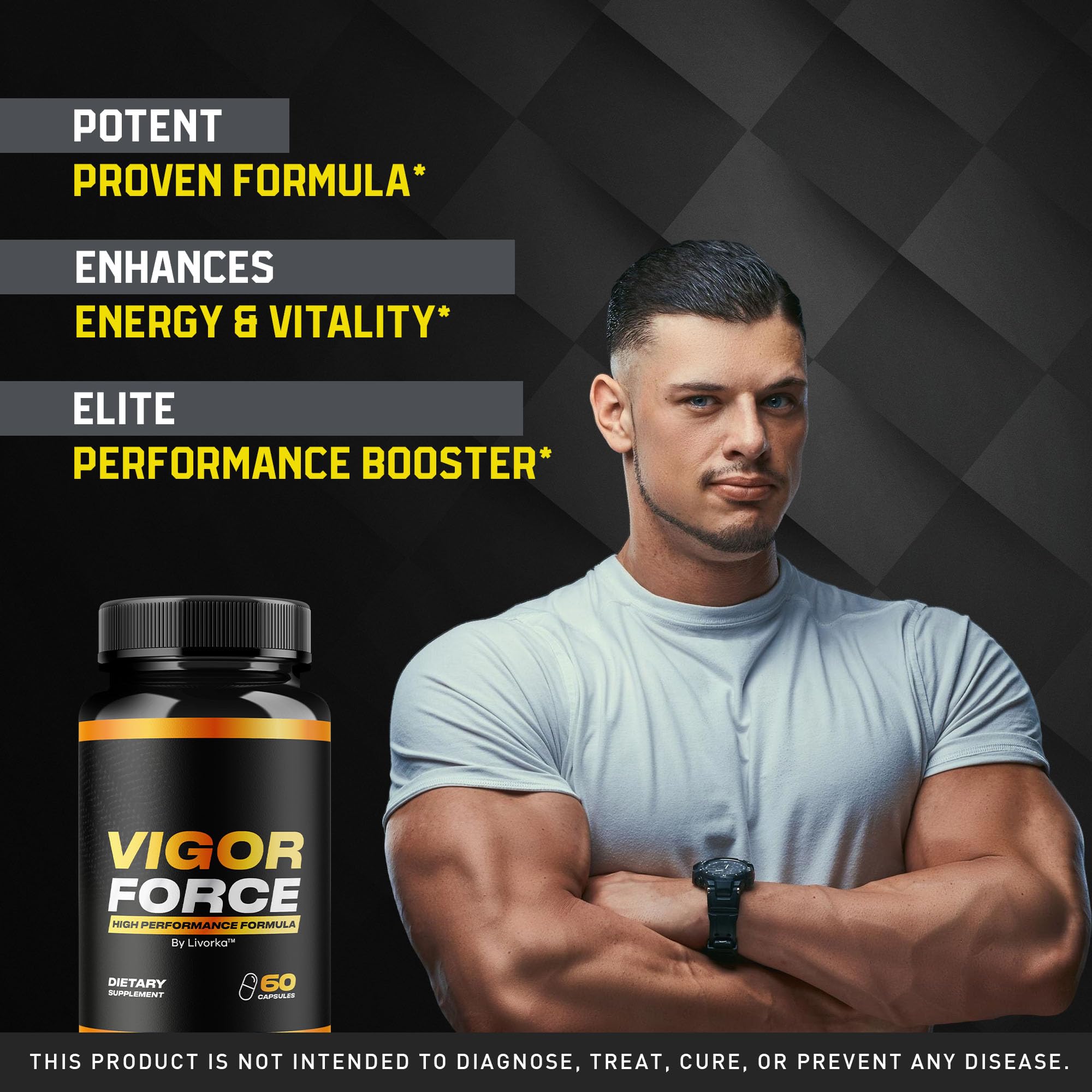 LIVORKA Vigor Force for Men supplement label close-up