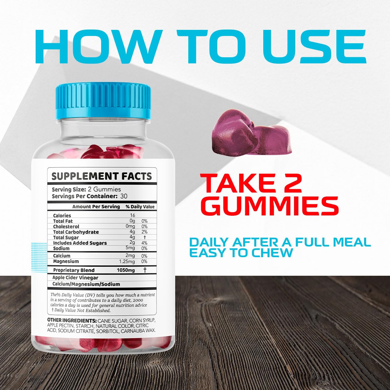 LIVORKA Vigor XL Max Gummies for Men nutritional information label
