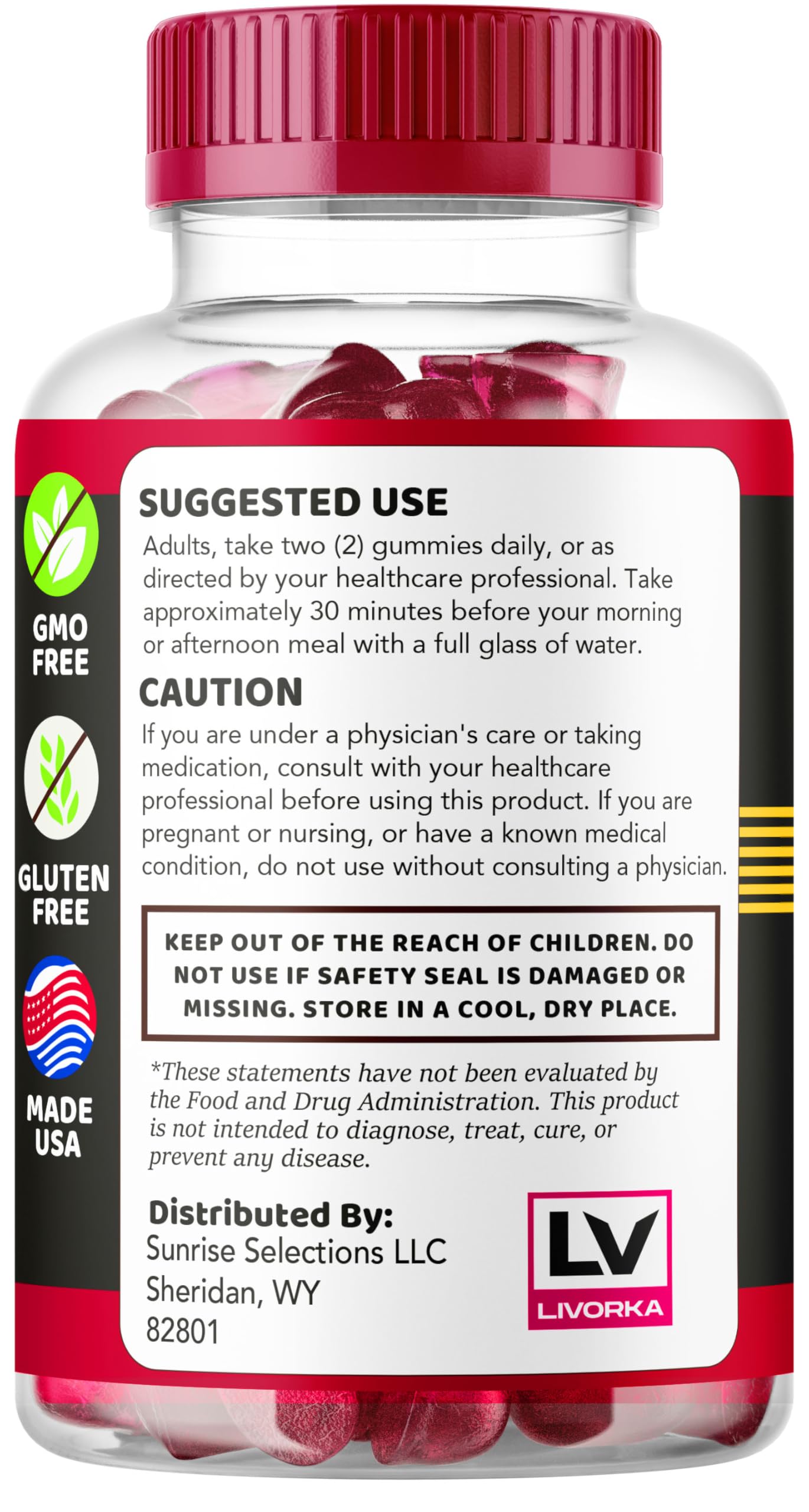 LIVORKA Vigorlong Gummies for Men opened package showing gummies
