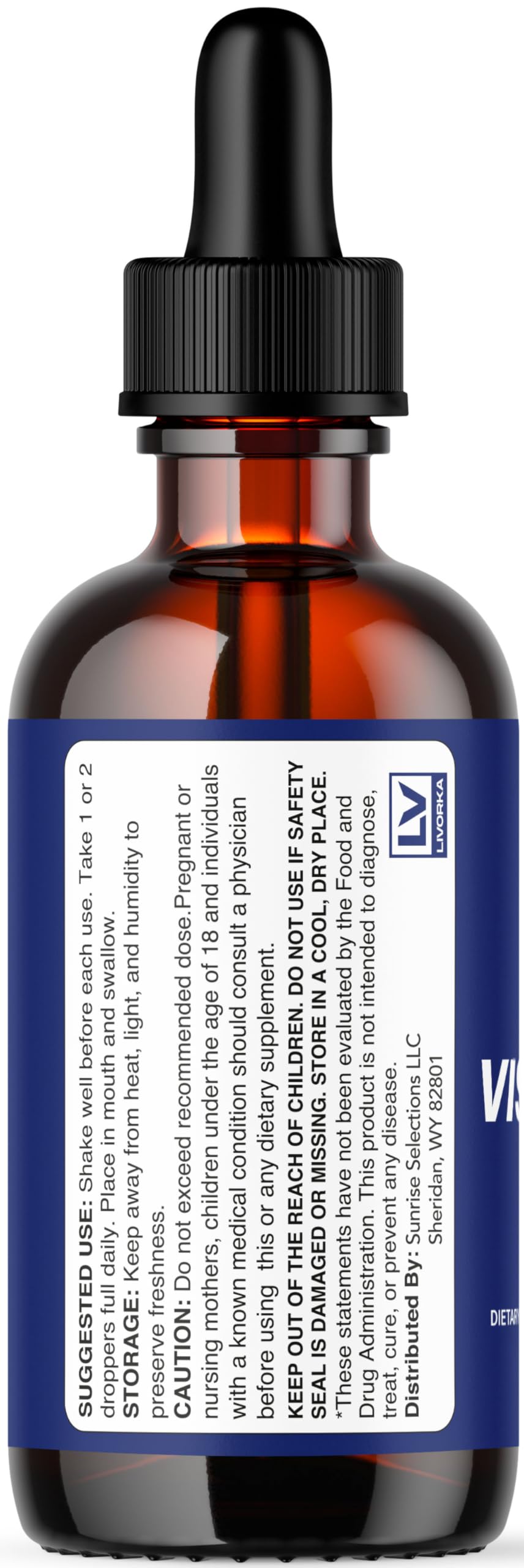 LIVORKA Visium Max Drops ingredients label