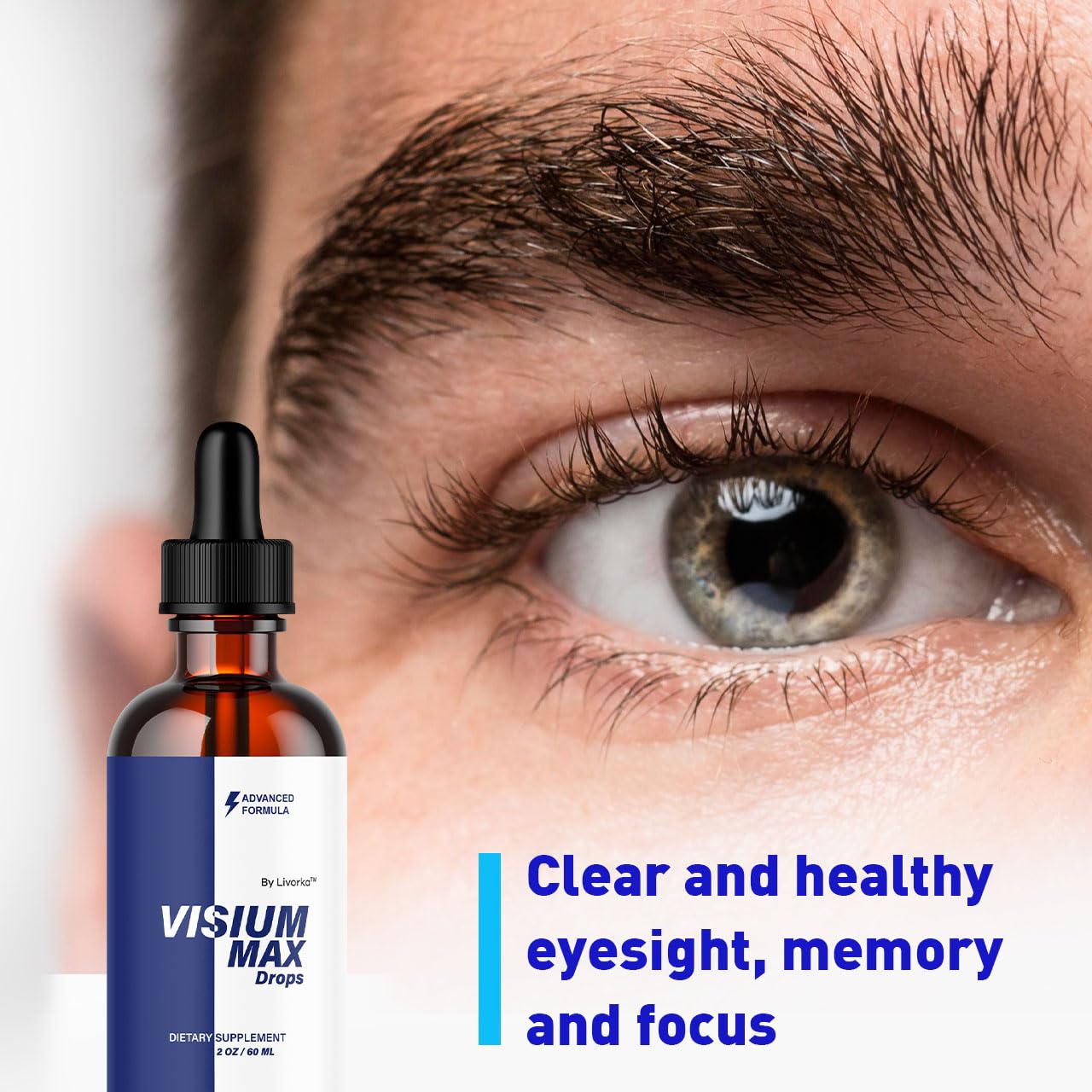 LIVORKA Visium Max Drops liquid supplement on a table