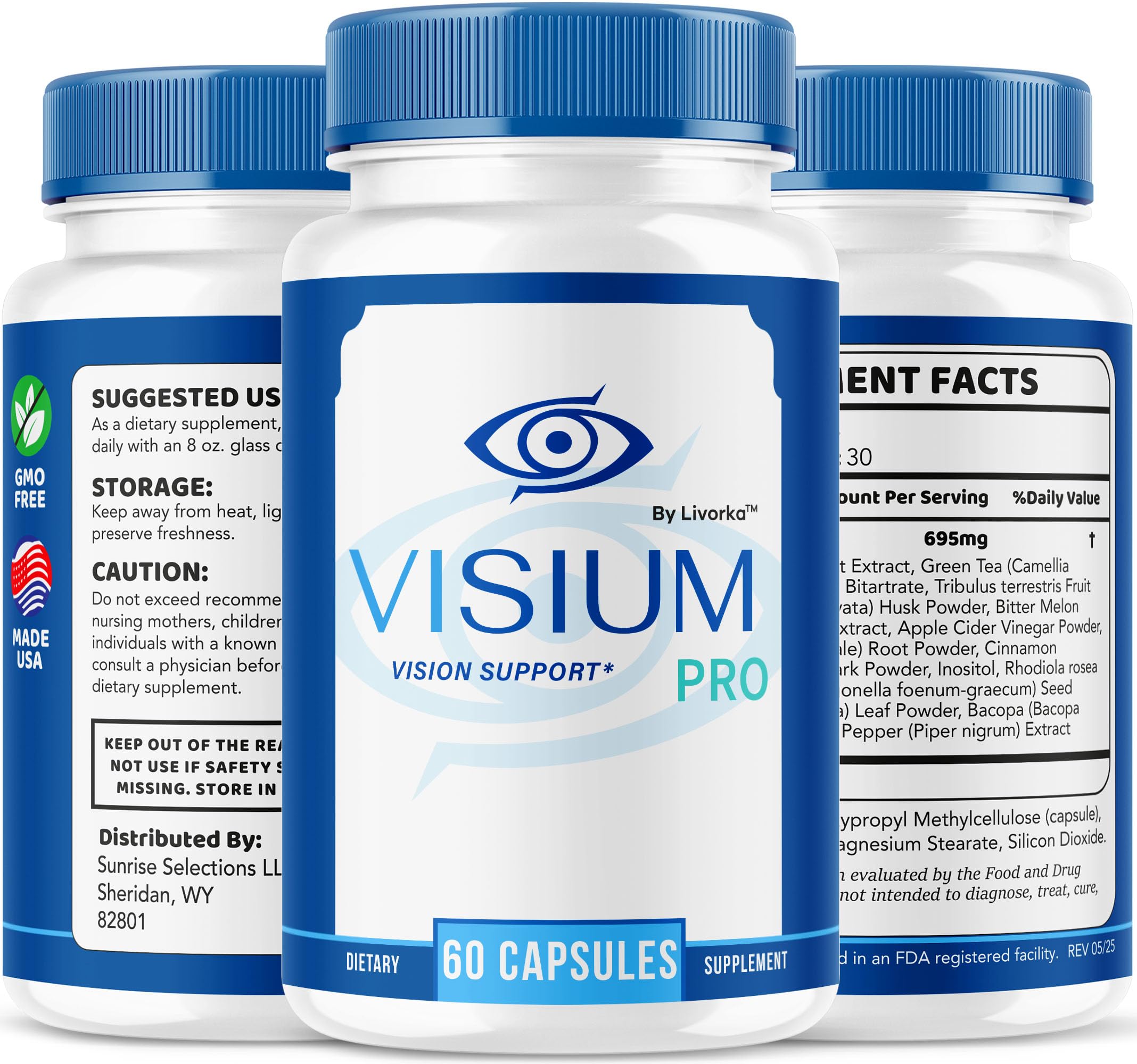 LIVORKA Visium Pro Vision Support Capsules opened bottle