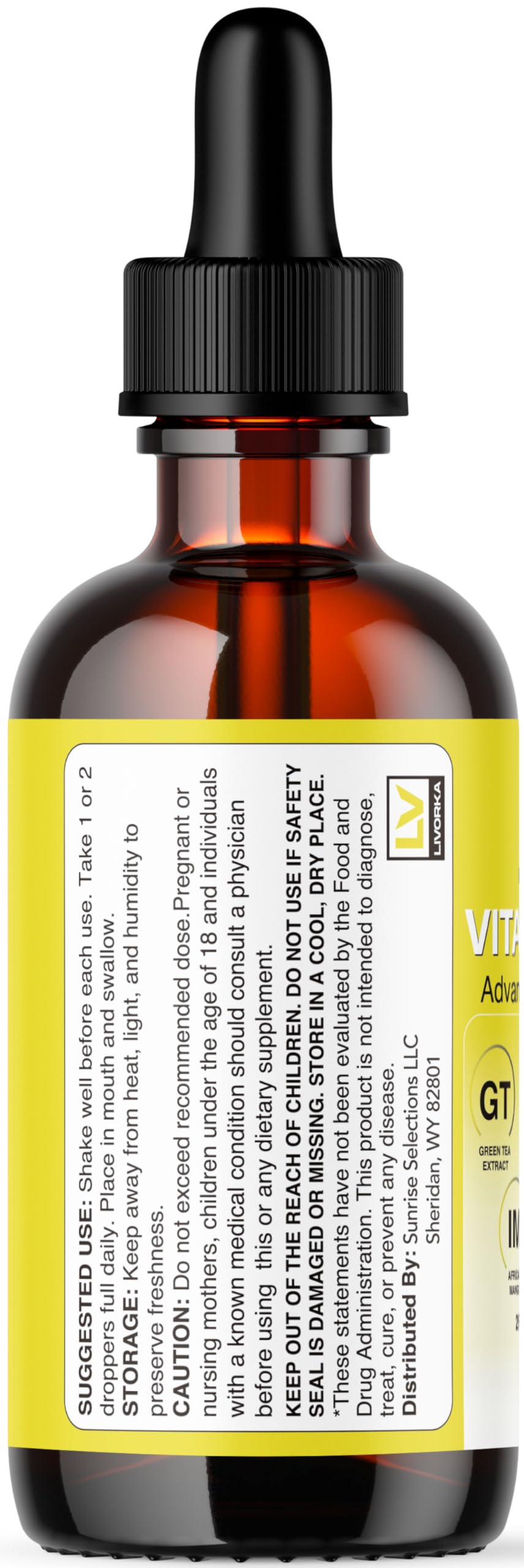 LIVORKA Vital Drops Advanced Formula ingredients label