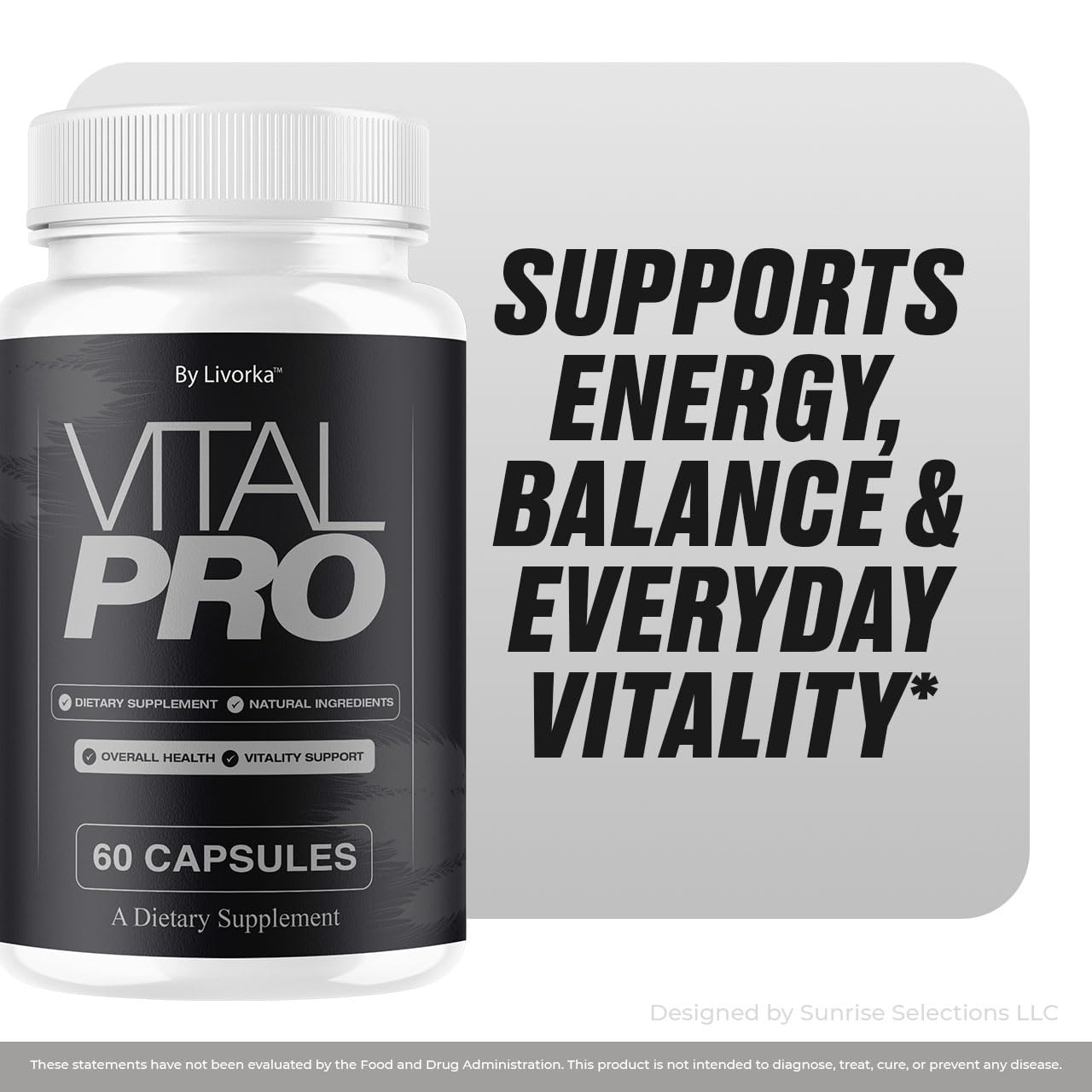 LIVORKA Vital Pro Blended Vitamin & Mineral Supplement bottle side view