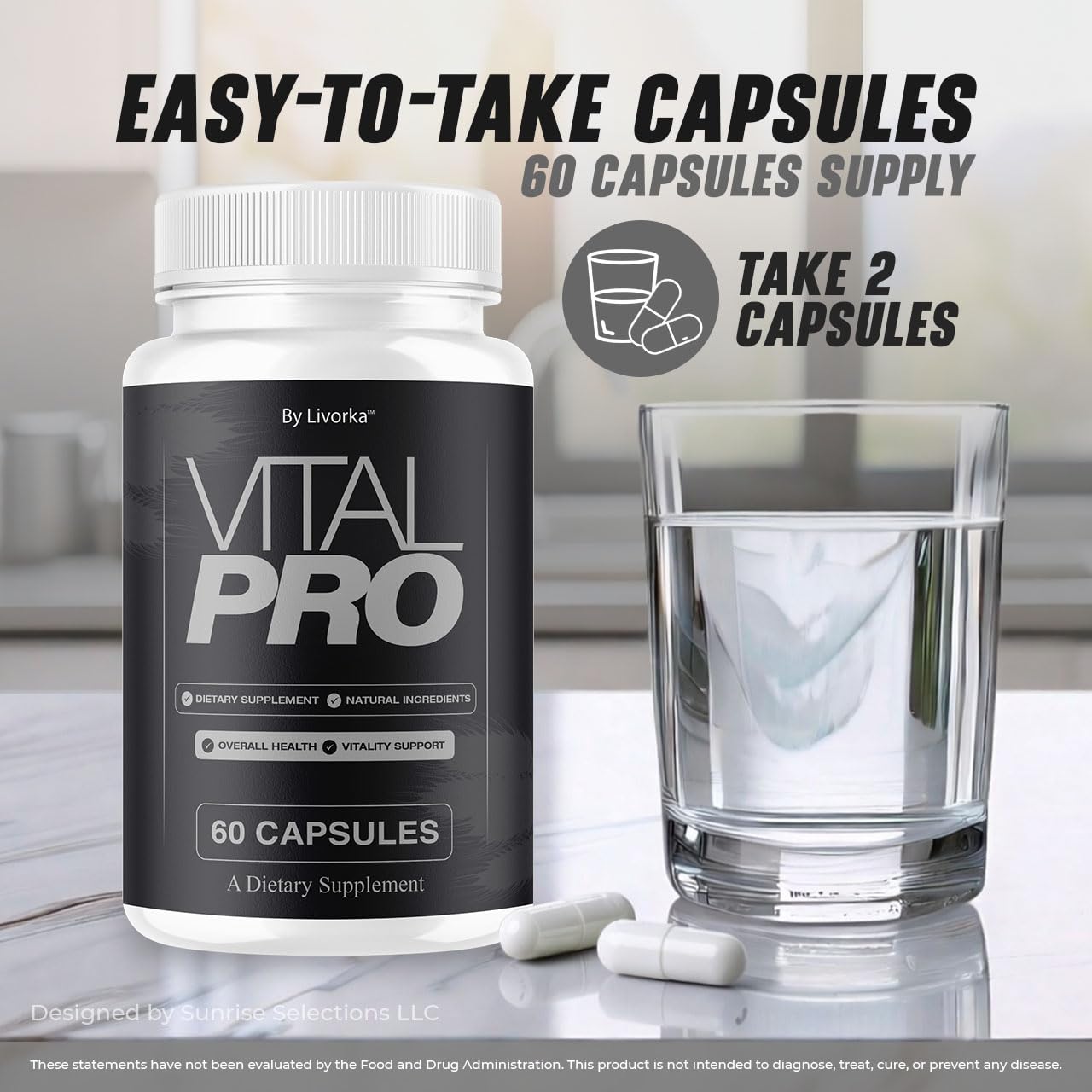 LIVORKA Vital Pro Blended Vitamin & Mineral Supplement label close-up