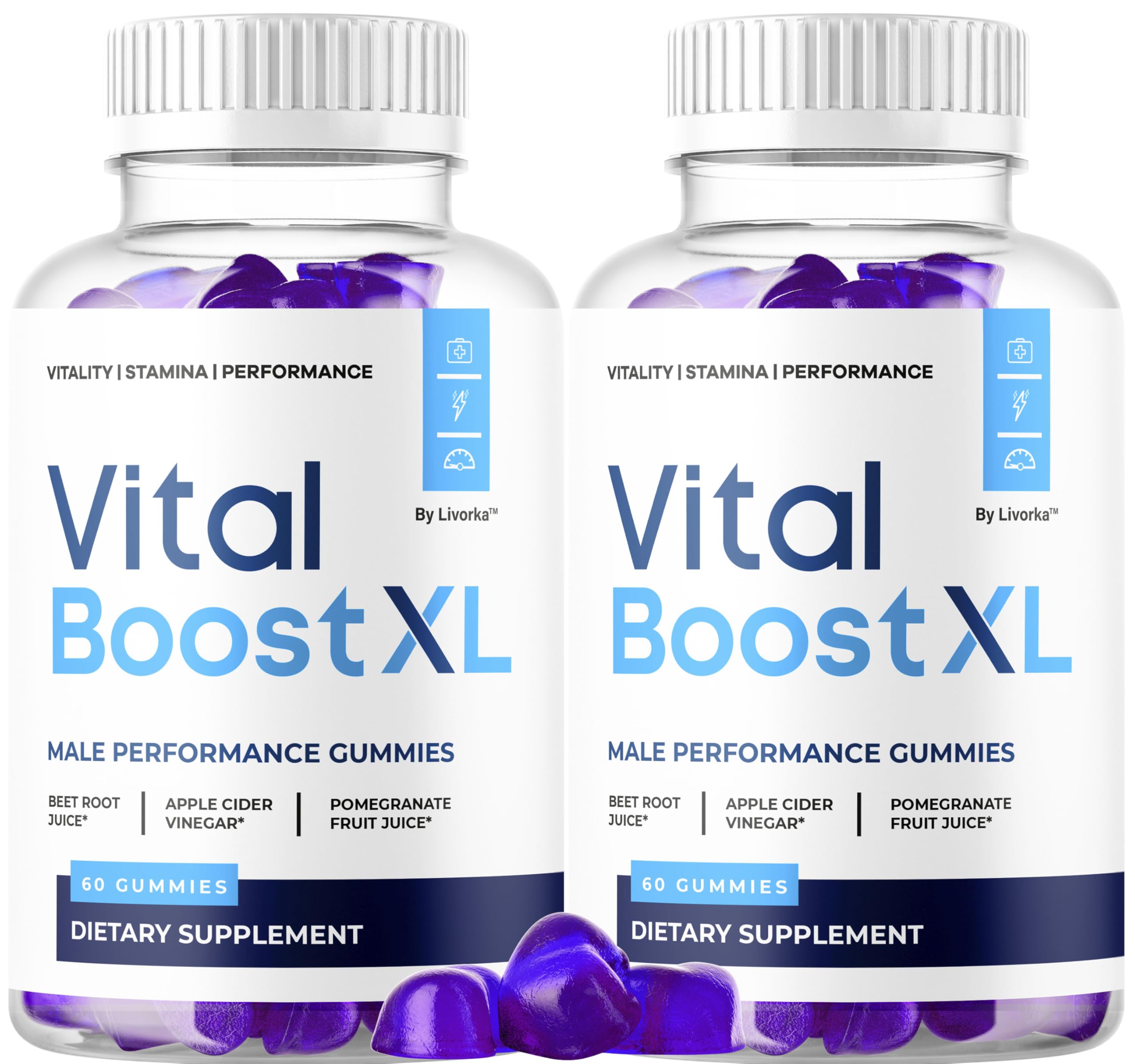 LIVORKA Vital support XL Gummies 60 count bottle front view
