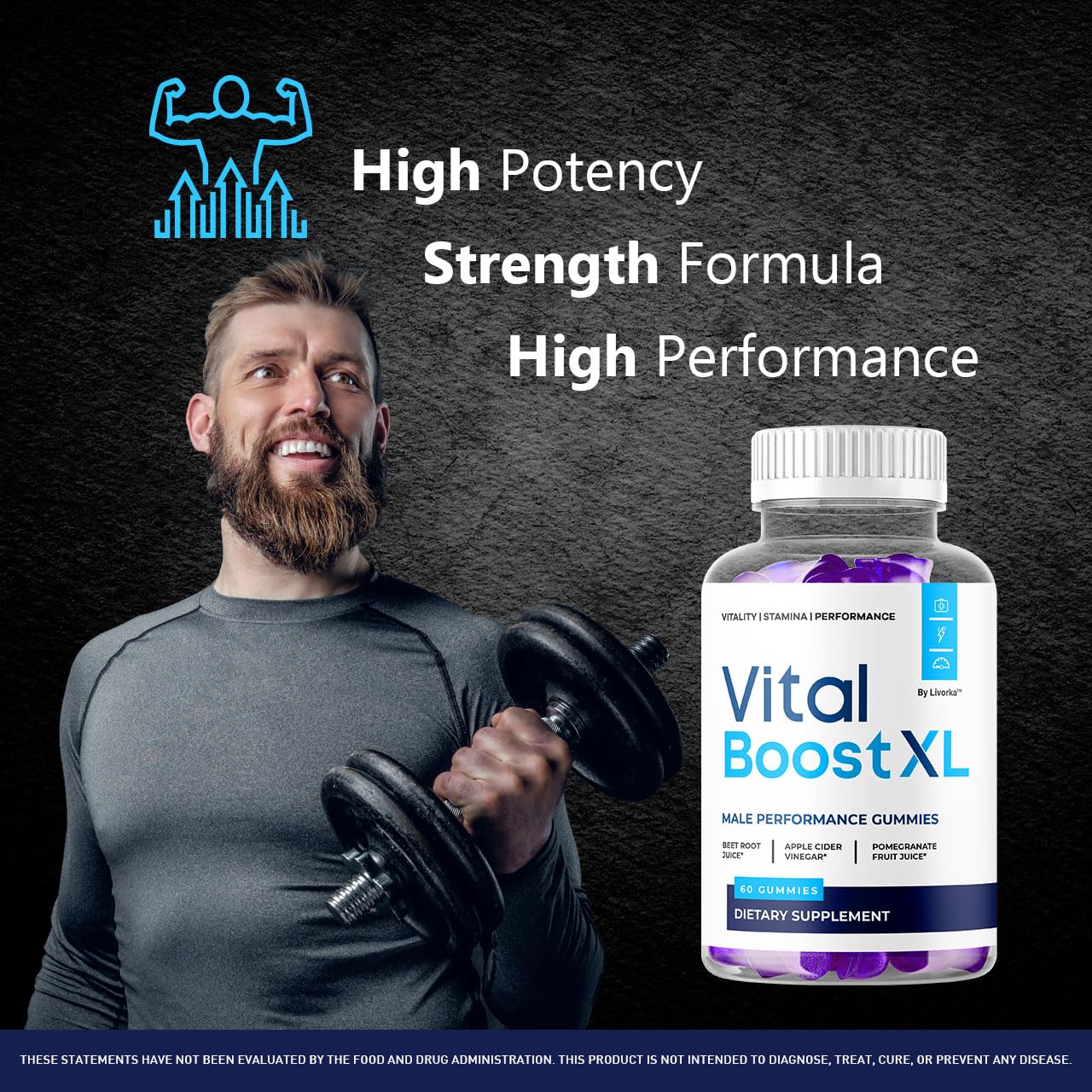 LIVORKA Vital support XL Gummies bottle side view